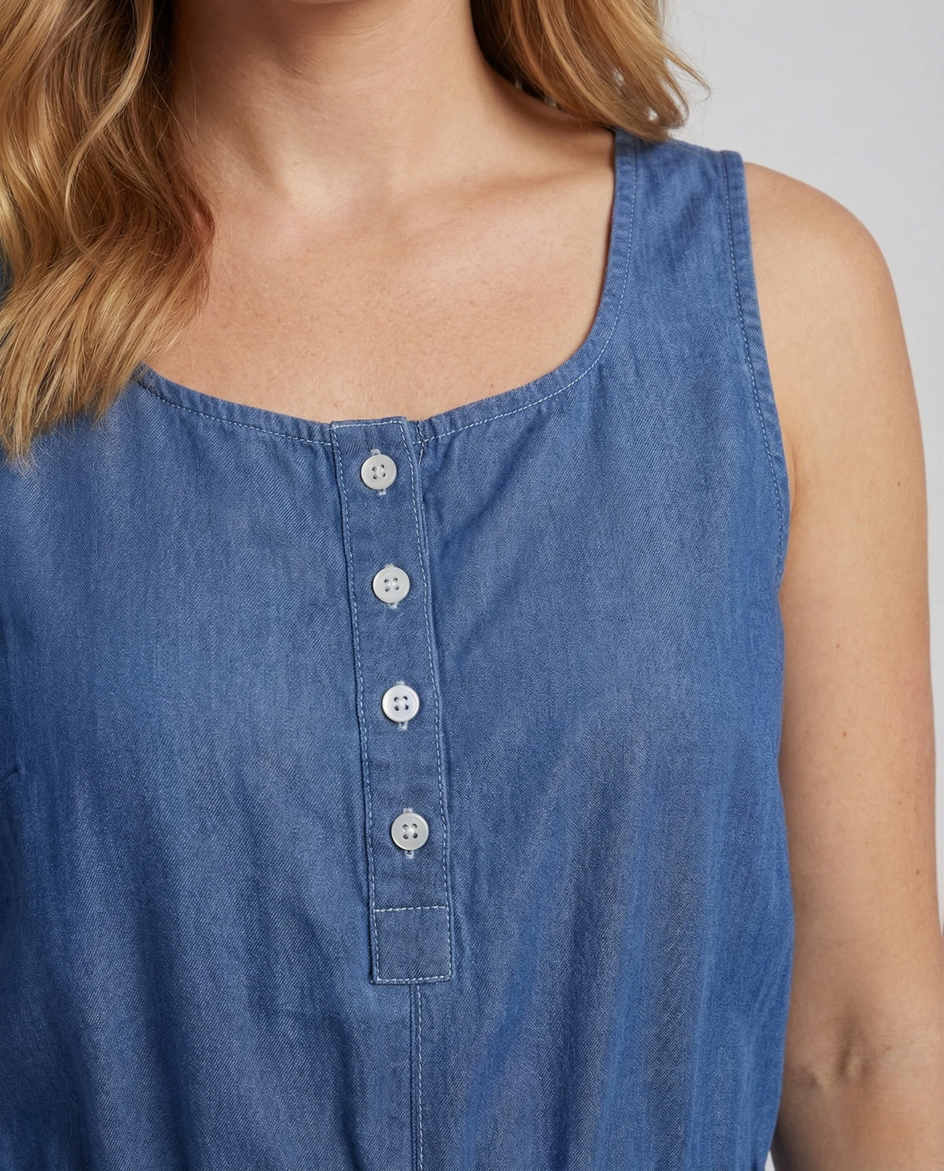 Damen Chambray Jumpsuit mit Tunnelzug - Image 2