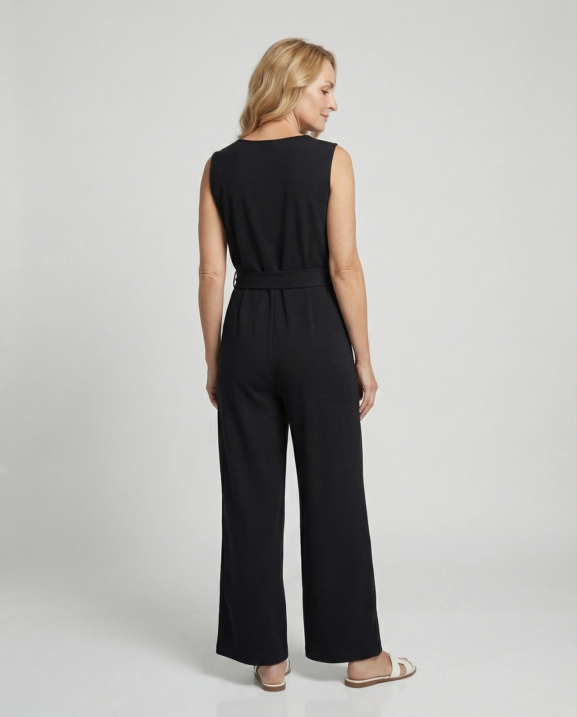 Damen Jumpsuit elegant mit Taillengürtel - Image 3