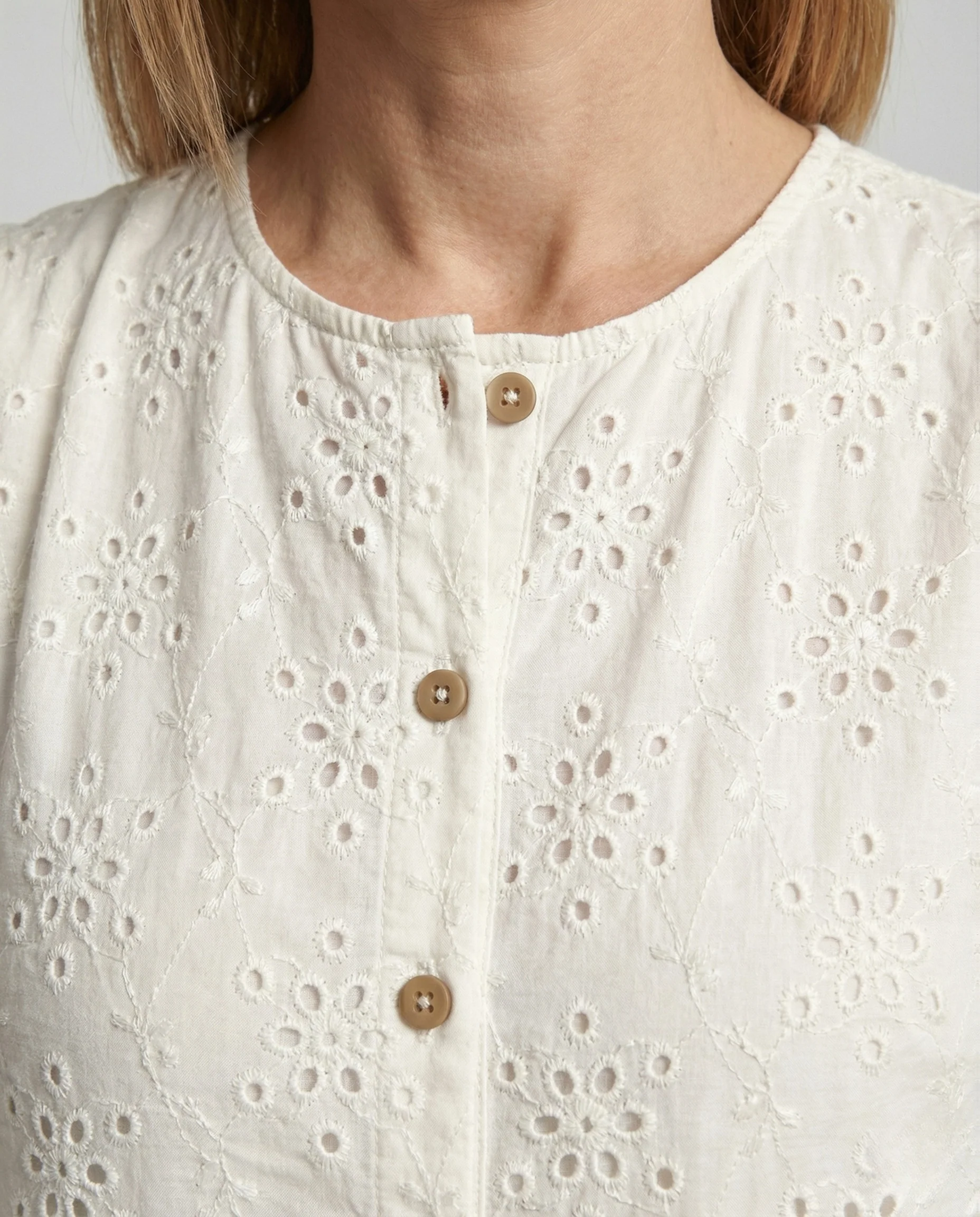 Damen Ärmelloses A-Linien Lagenkleid mit Broderie - Image 4