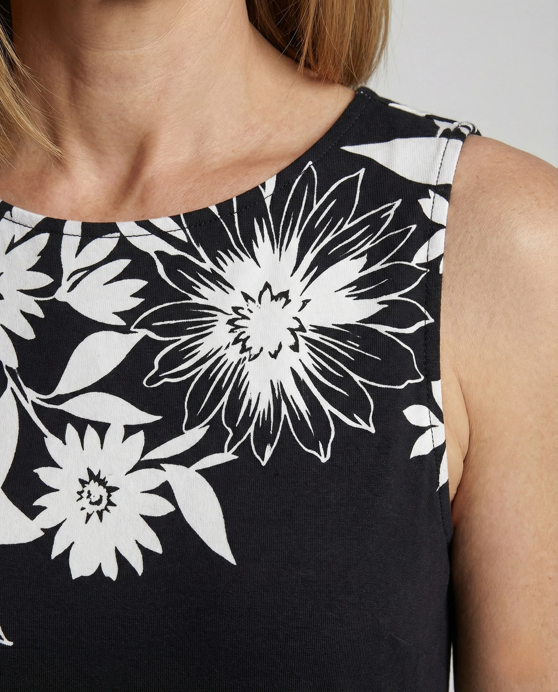 Damen Ärmelloses A-Linien Midikleid mit floraler Bordüre - Image 3