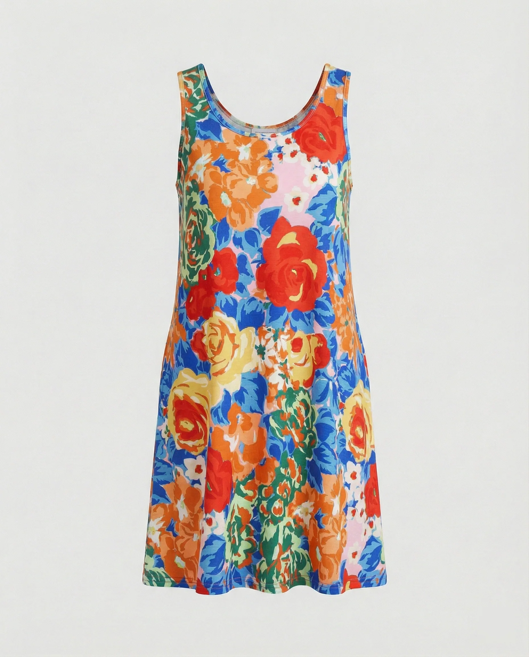 A-Linien Sommerkleid Palmenprint Ärmellos Damen - Image 14