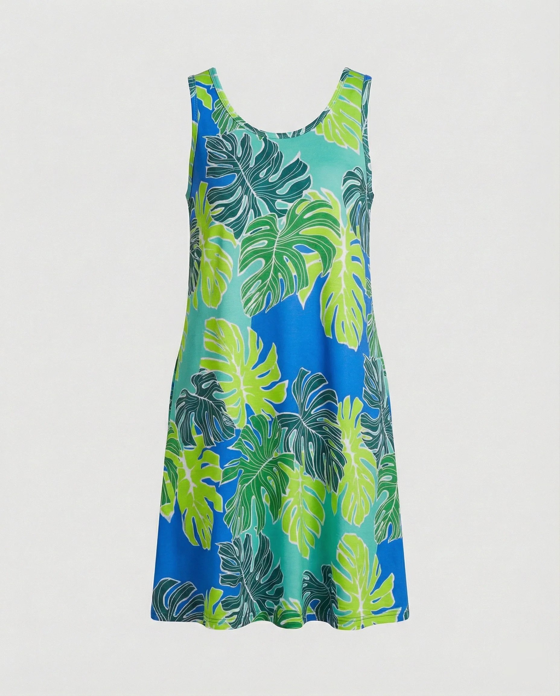 A-Linien Sommerkleid Palmenprint Ärmellos Damen - Image 2