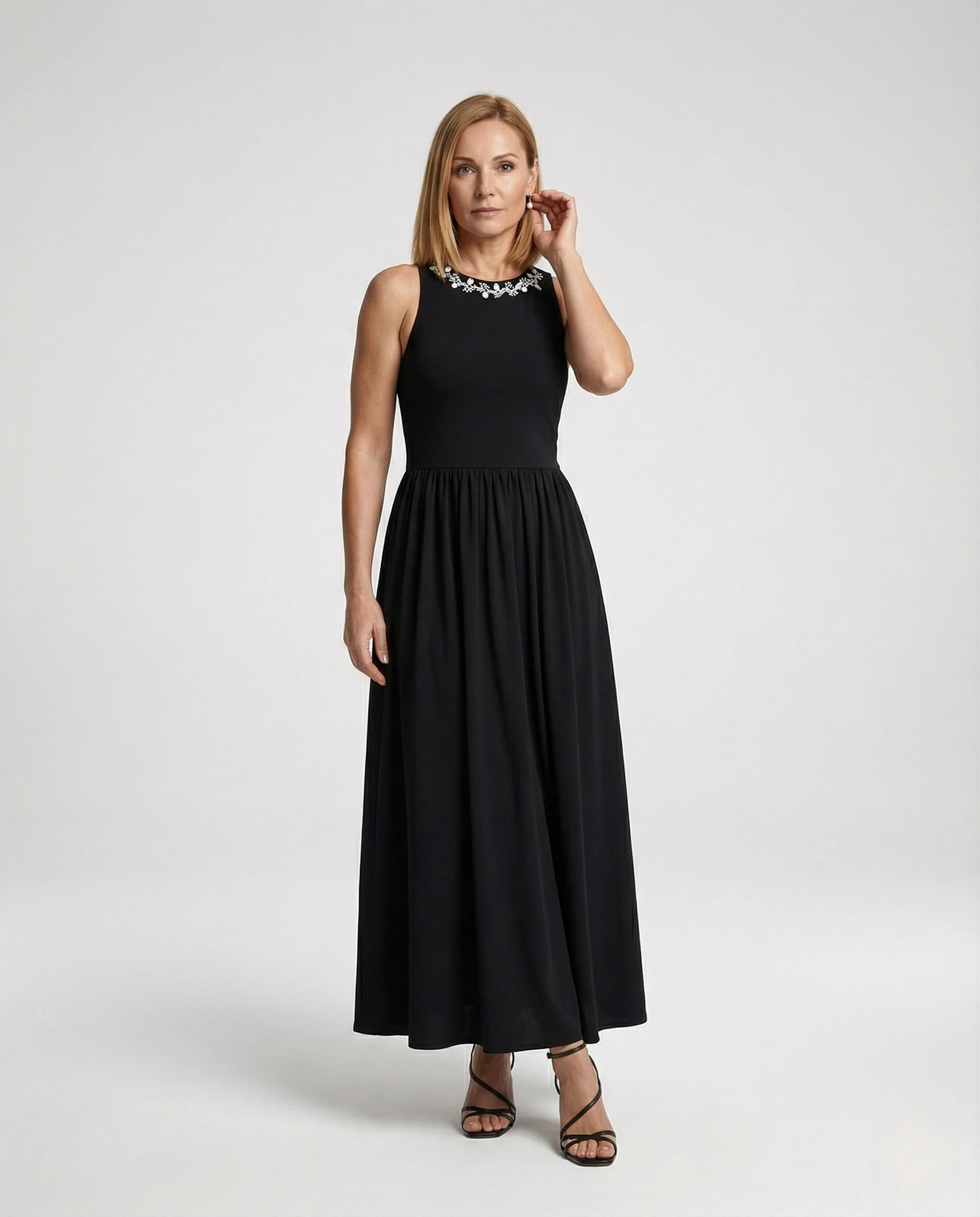 Damen Ärmelloses Maxikleid mit Rippoberteil