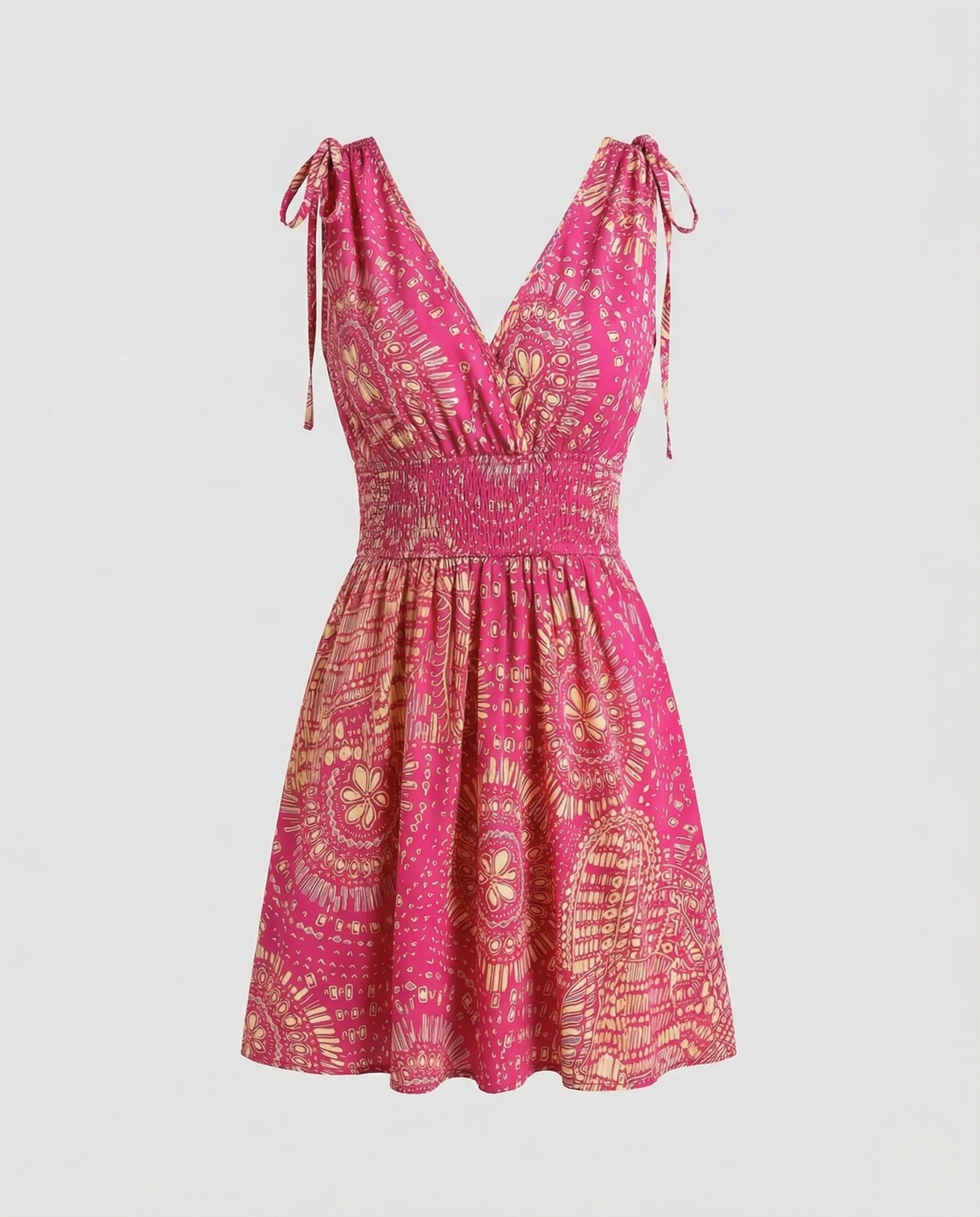 Boho Sommerkleid Ärmellos Mit V-Ausschnitt - Image 4