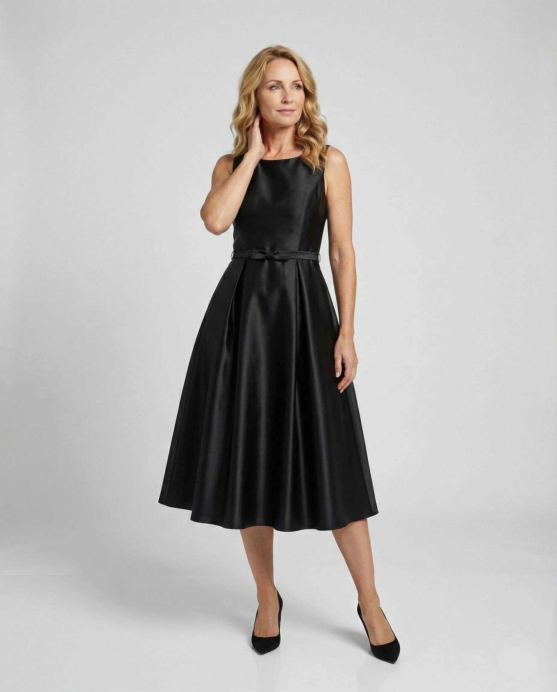 Damen Cocktail Midikleid mit Tellerrock - Image 2
