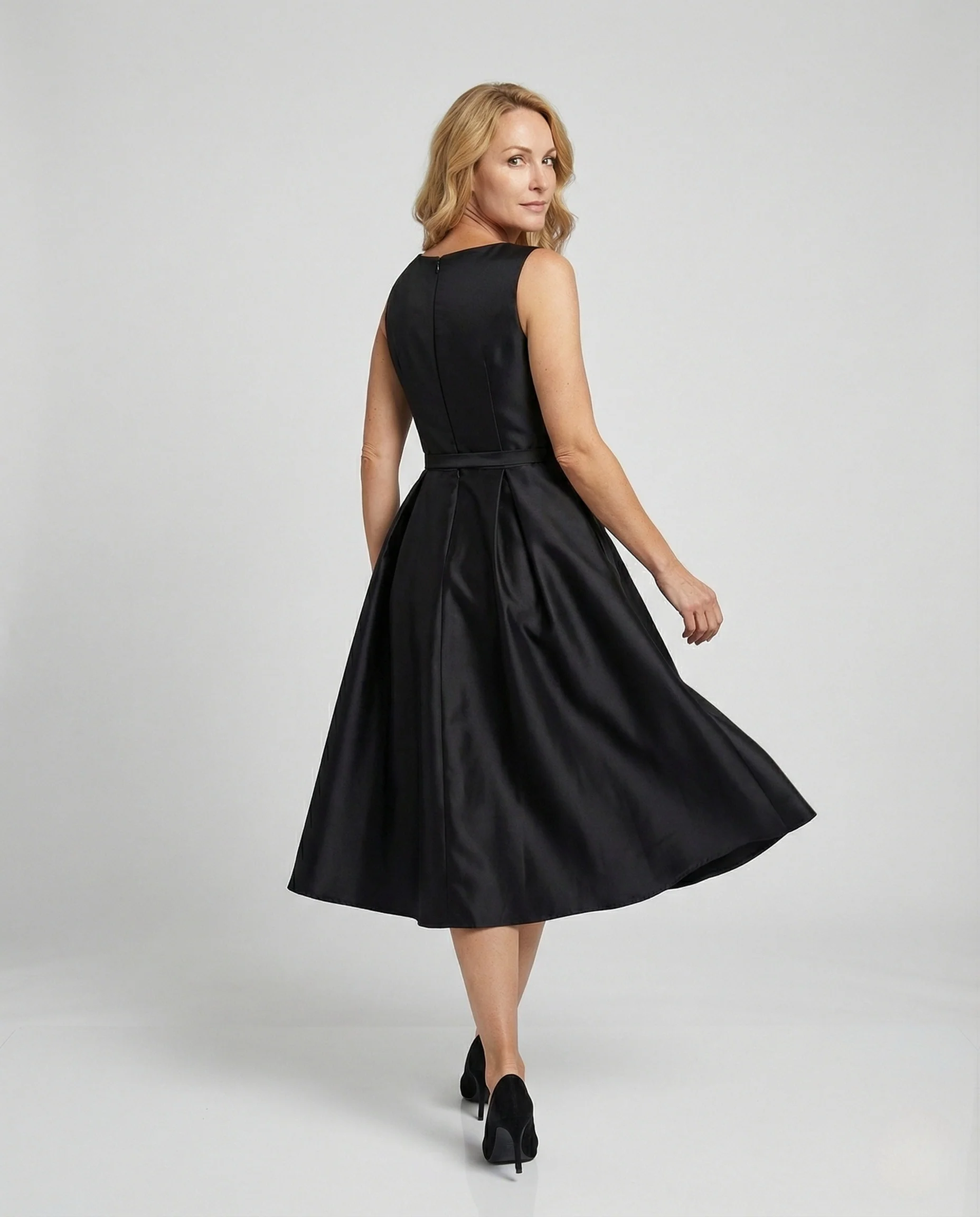 Damen Cocktail Midikleid mit Tellerrock - Image 3