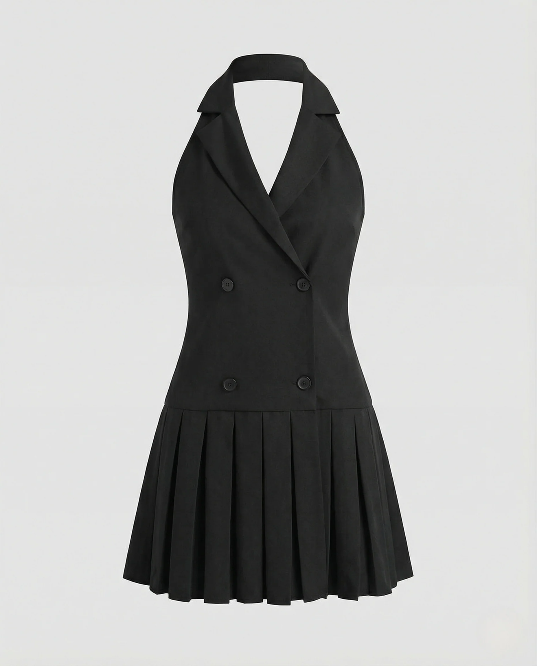 Blazer Minikleid Doppelreiher Ärmellos Damen - Image 5