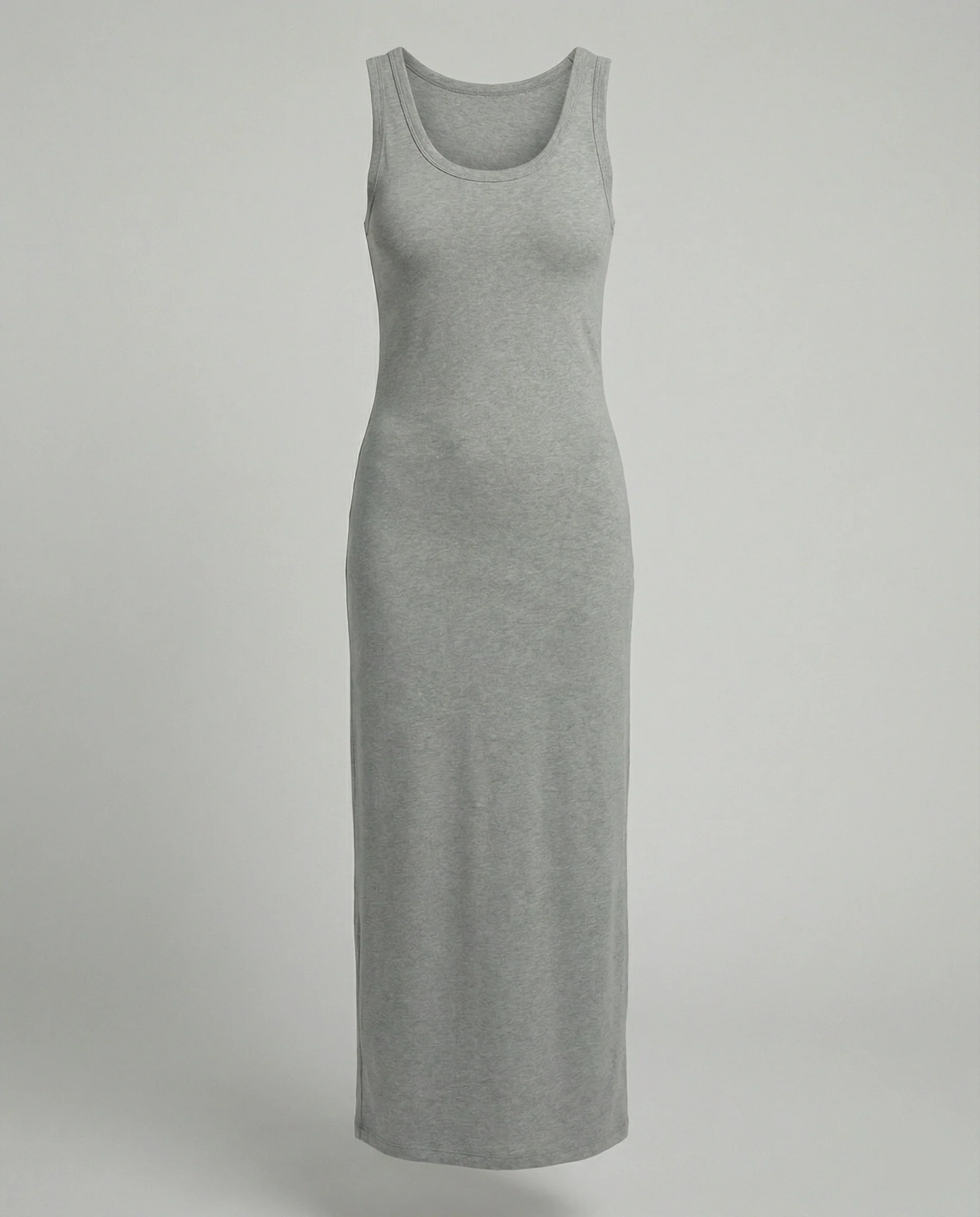 Ärmelloses figurschmeichelndes Maxikleid aus weichem Baumwolljersey mit Rundhalsausschnitt Heidi Mode - Image 3
