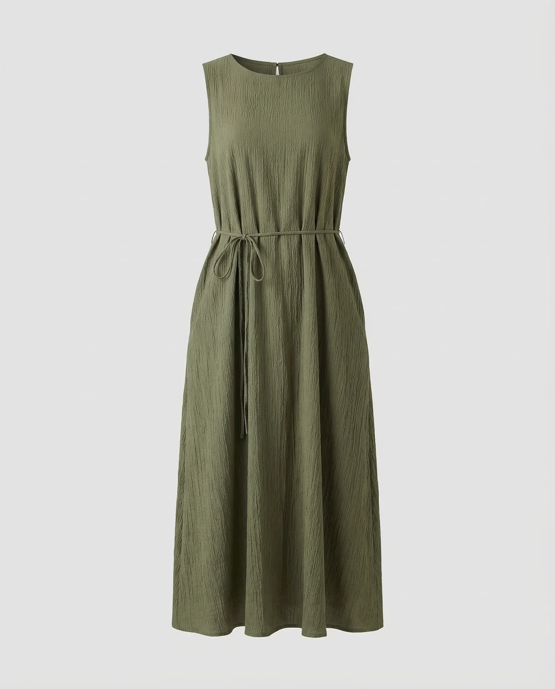 Damen Maxikleid Ripp Gürtel - Image 5