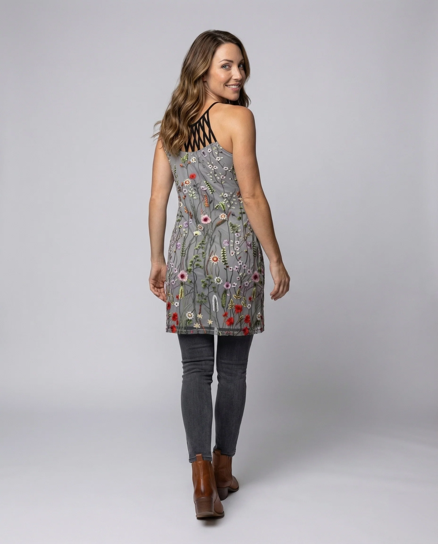 Damen Halter Minikleid Print Jersey - Image 4