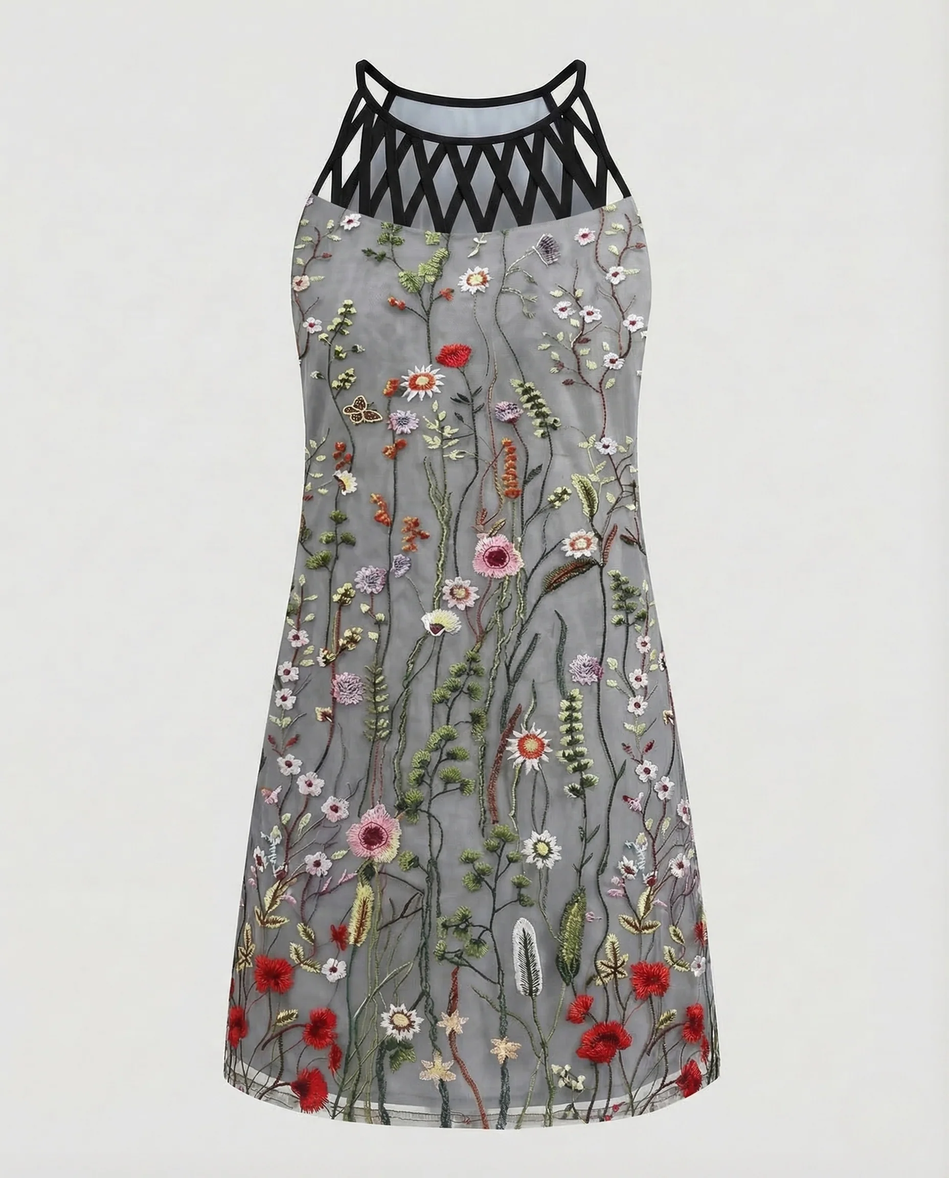 Damen Halter Minikleid Print Jersey - Image 6