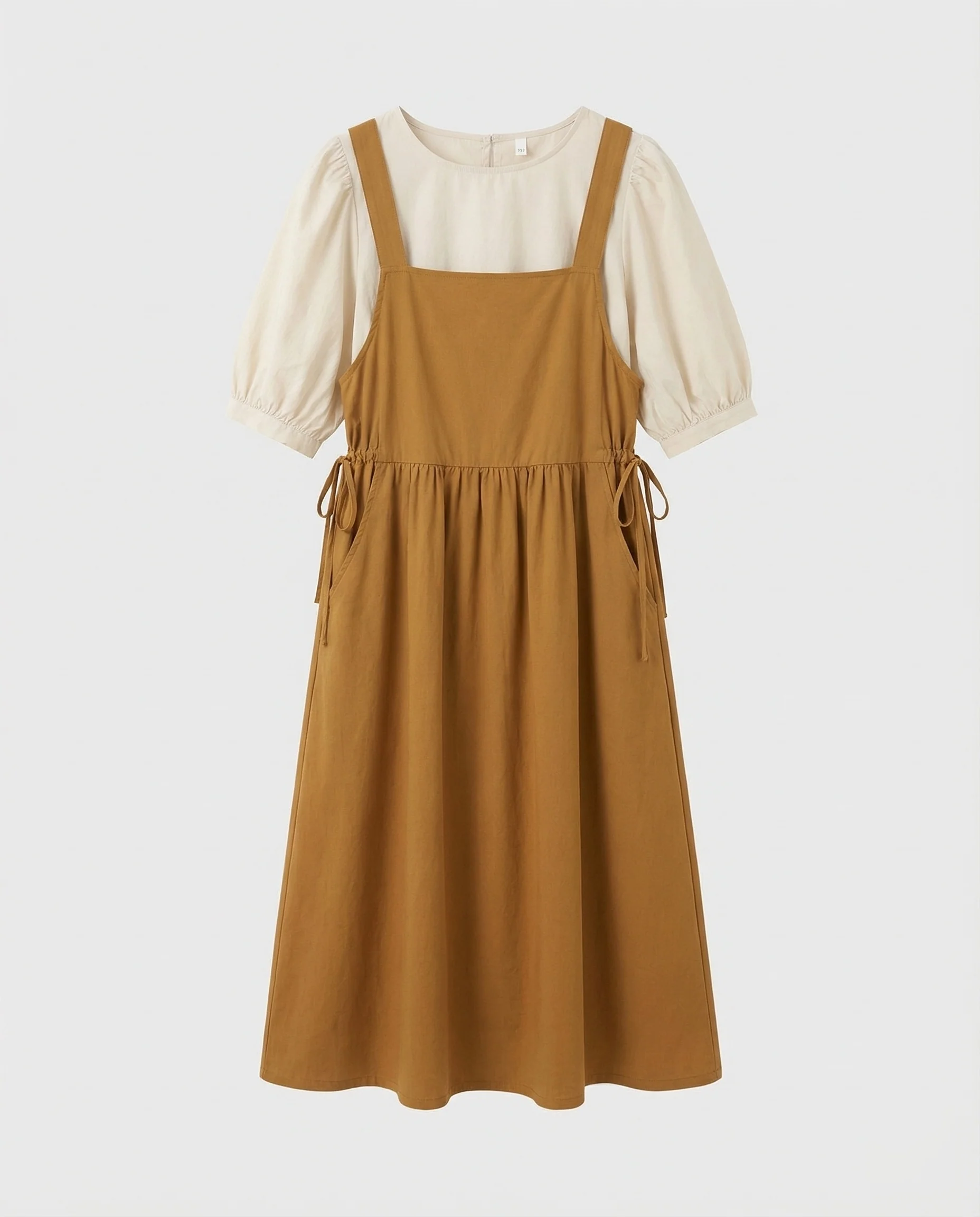 Damen Ärmelloses Latzkleid mit Faltenrock - Image 5