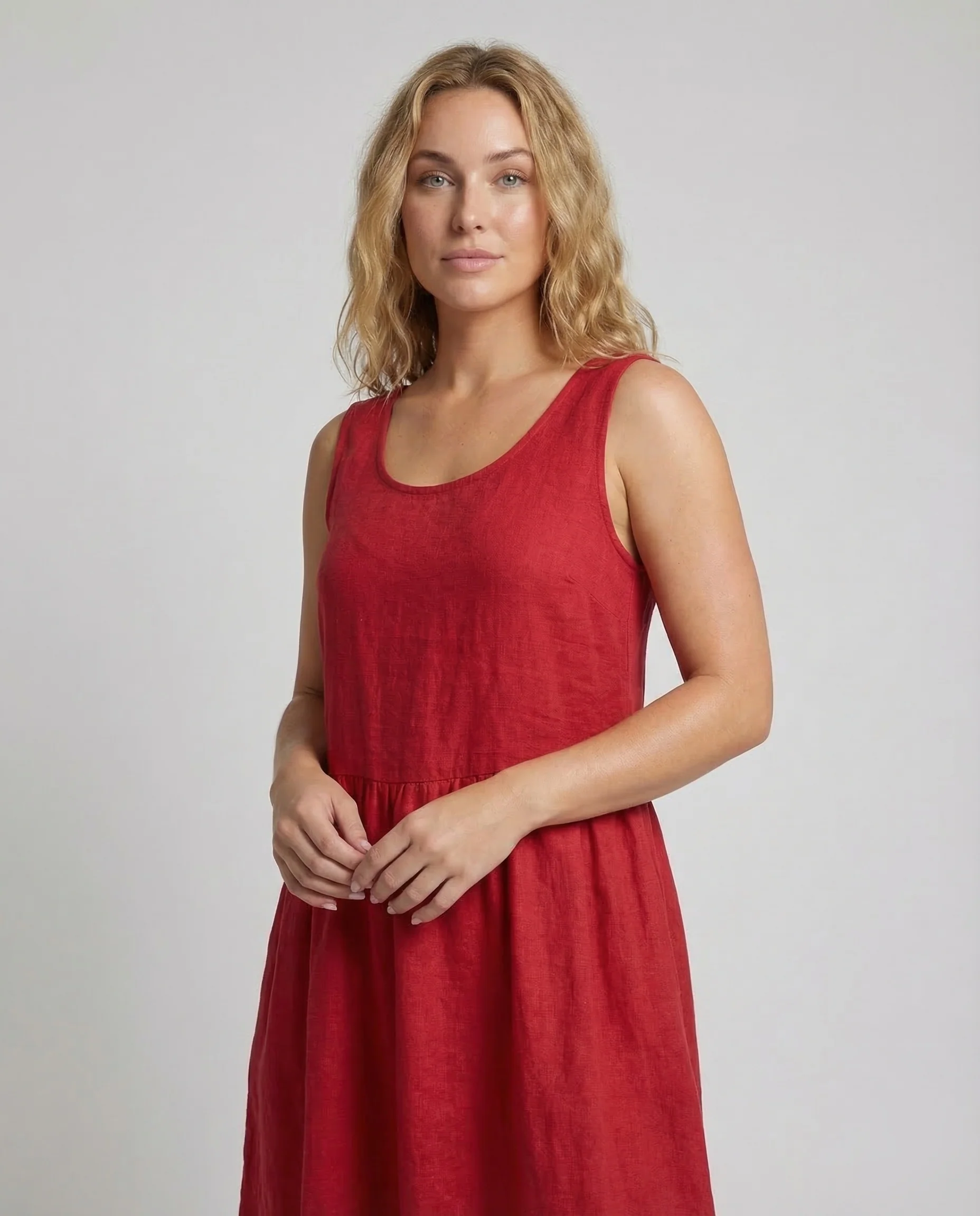 Damen Babydoll Kleid Leinen - Image 2