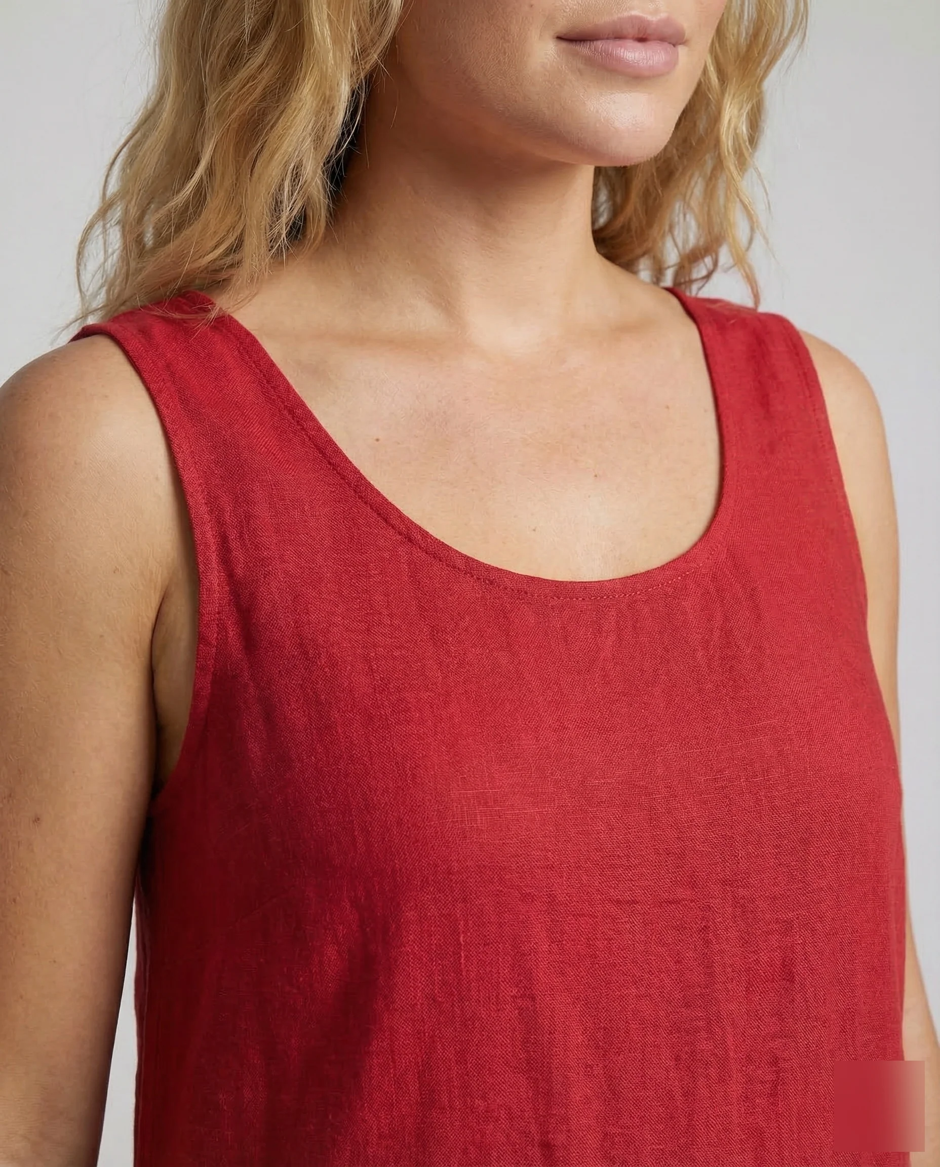 Damen Babydoll Kleid Leinen - Image 3