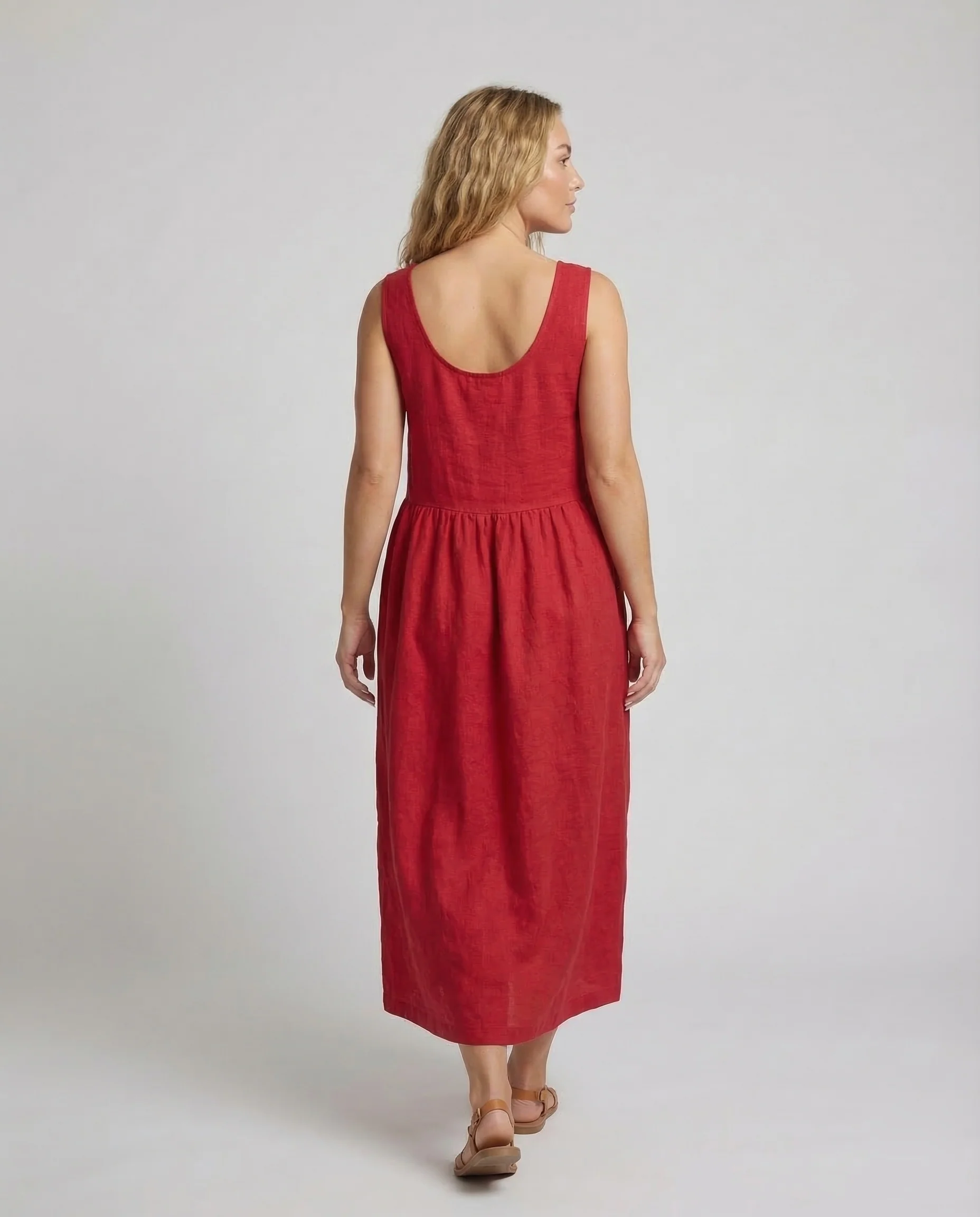 Damen Babydoll Kleid Leinen - Image 4