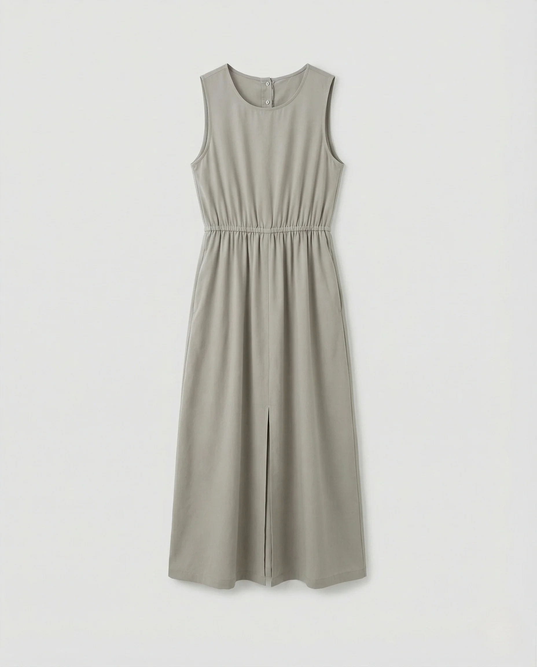 Damen Ärmelloses Leinen Midikleid mit Taschen - Image 5