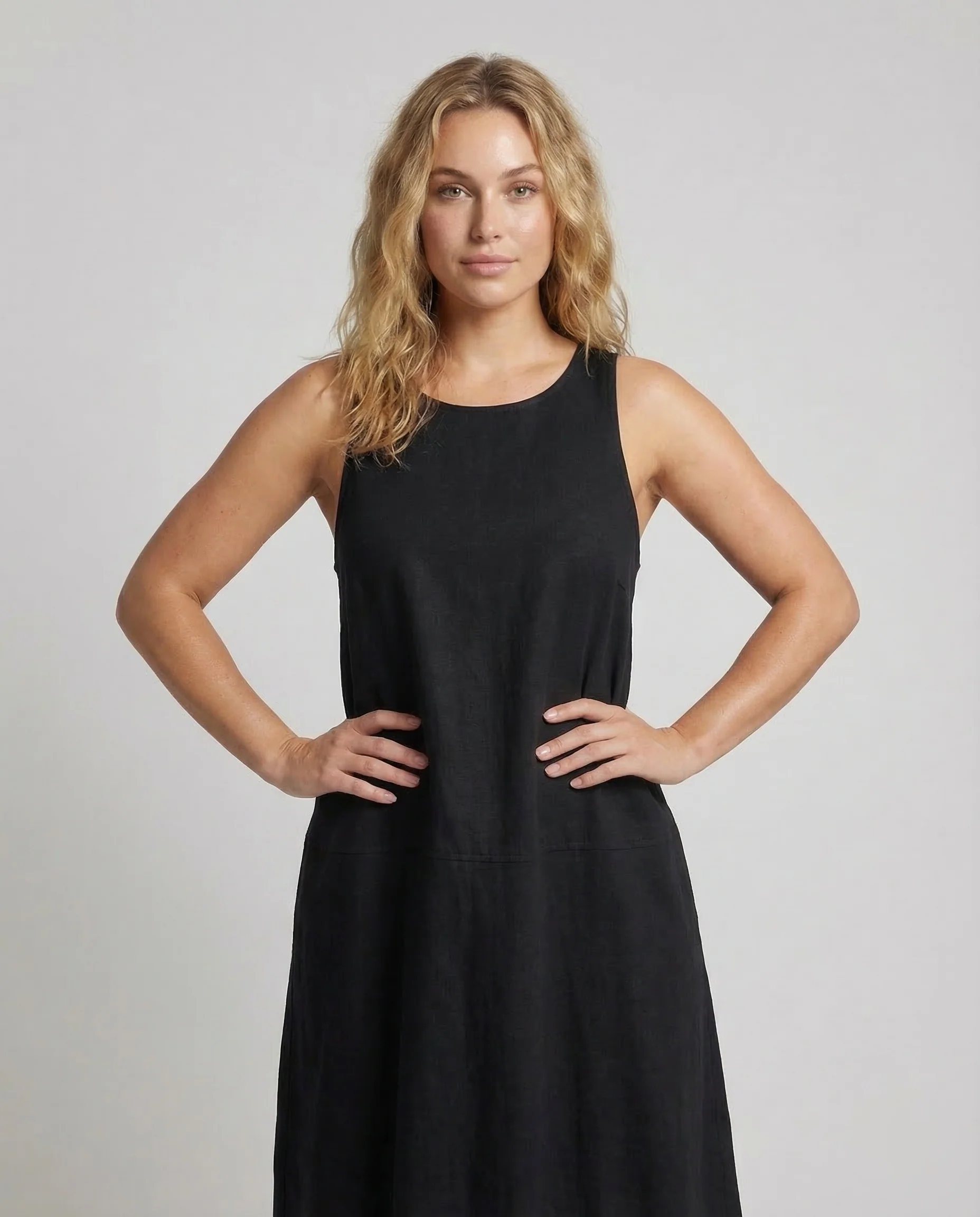 Damen Maxikleid A Linie Ärmellos - Image 2