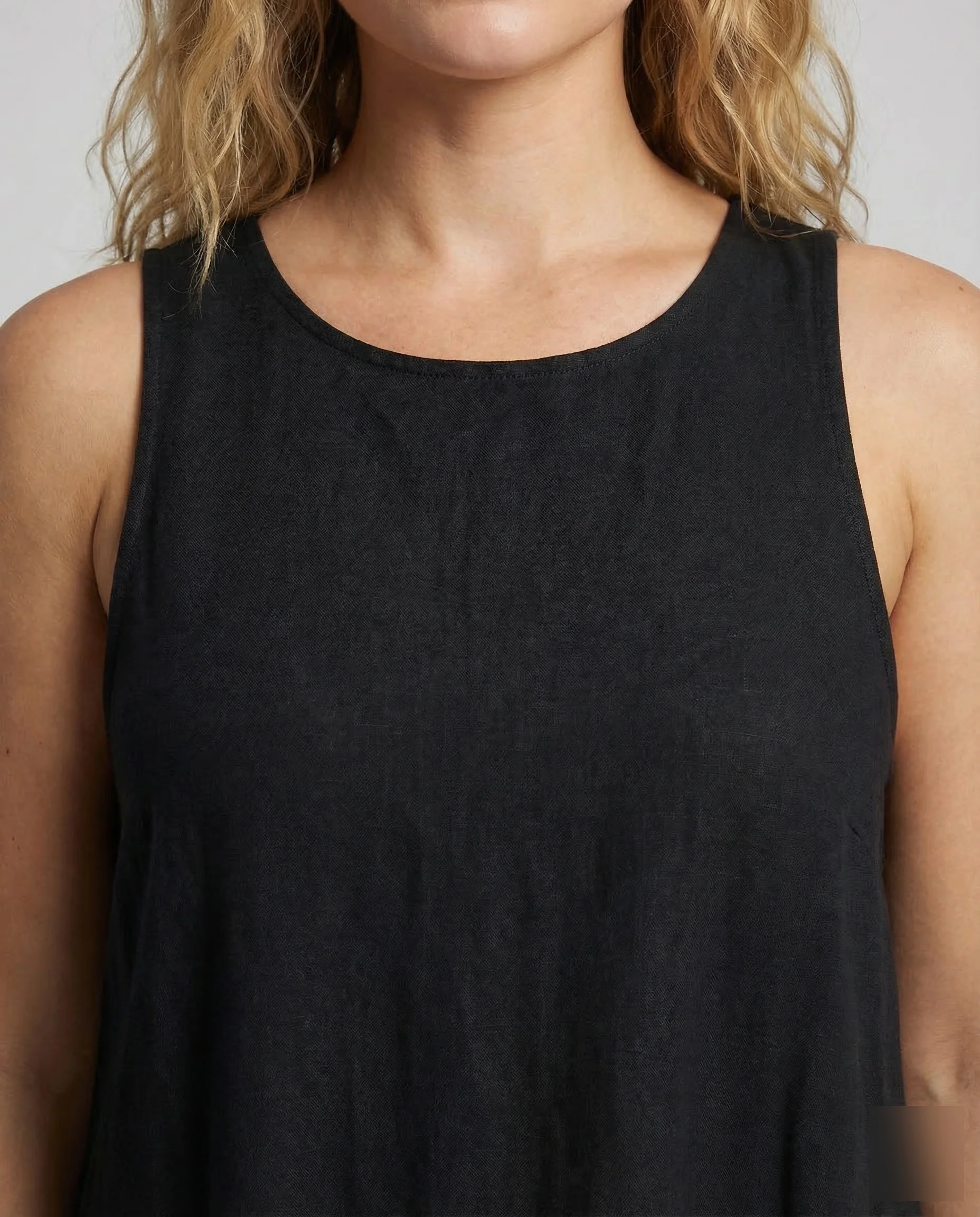 Damen Maxikleid A Linie Ärmellos - Image 3