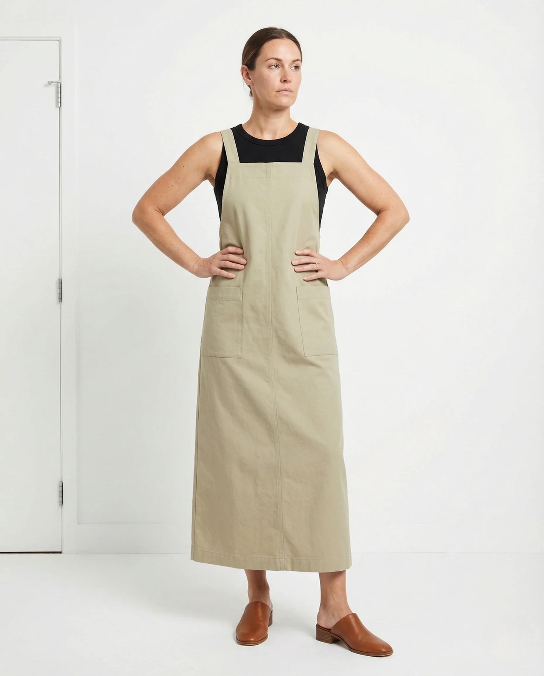Damen Ärmelloses Maxi Kleid mit Seitentaschen
