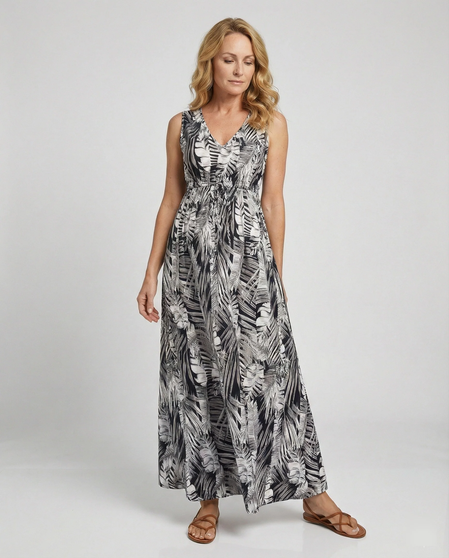 Maxikleid Sommer Damen Ärmellos
