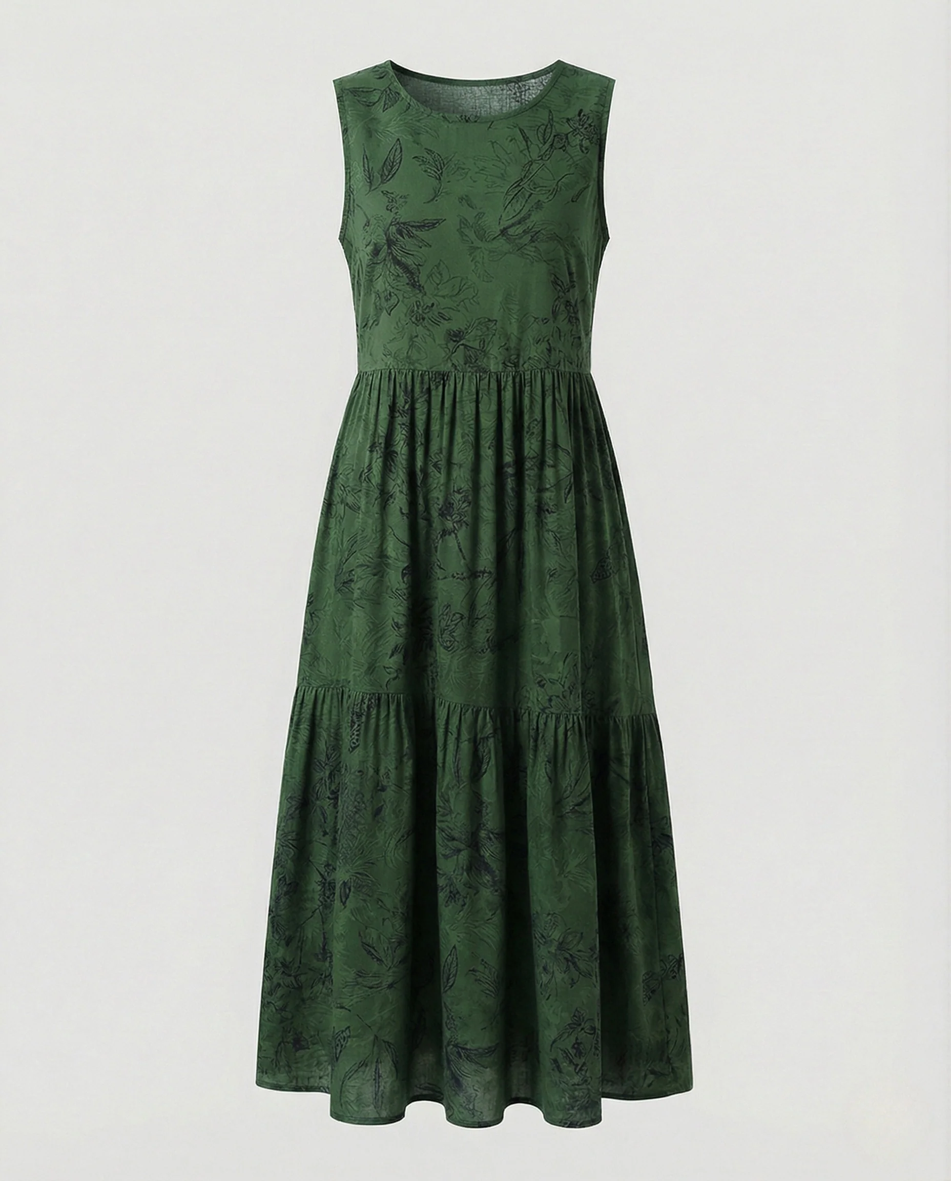 Damen Ärmelloses Maxi Stufenkleid mit Print - Image 16