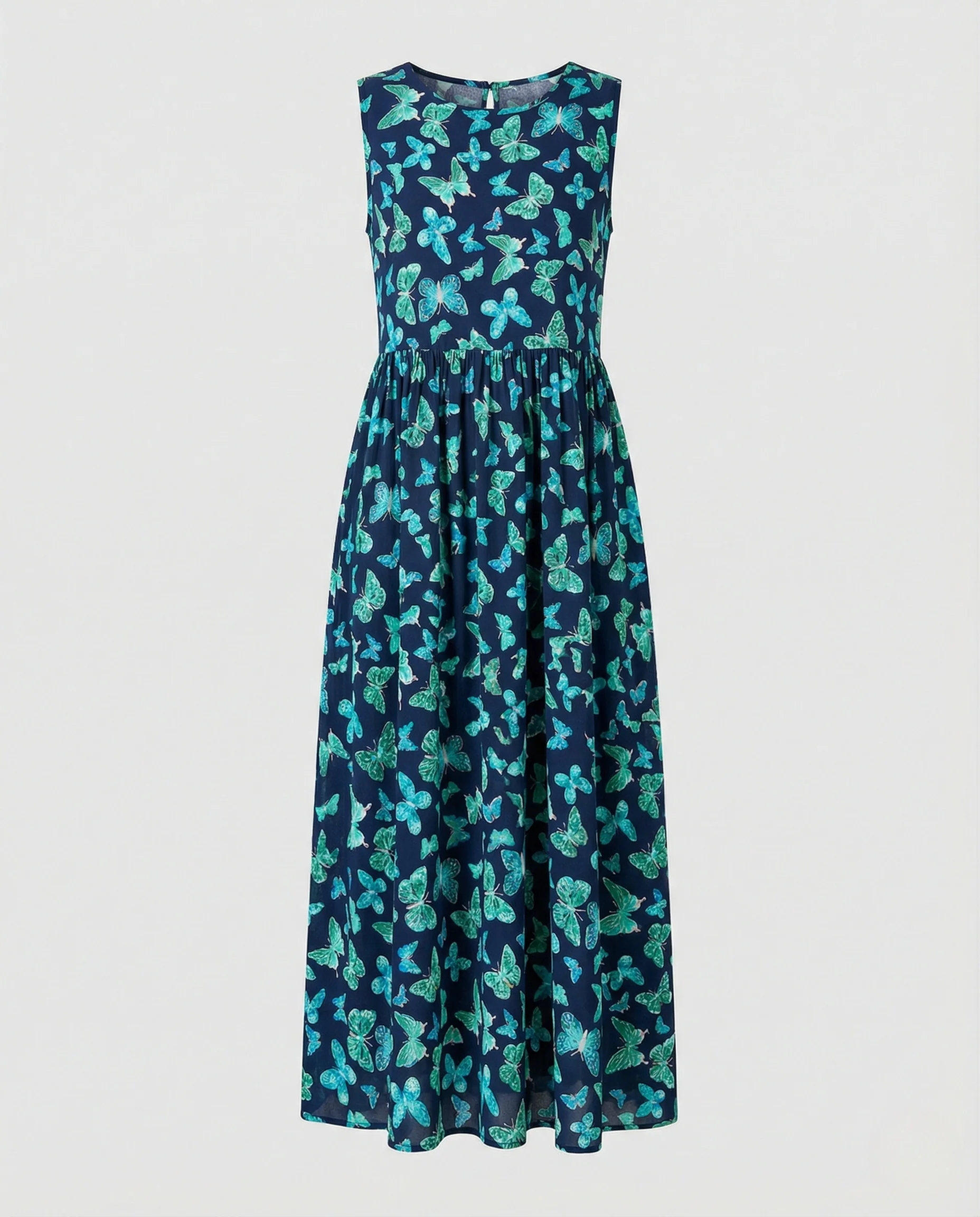 Damen Ärmelloses Maxikleid mit Schmetterlingsprint - Image 5