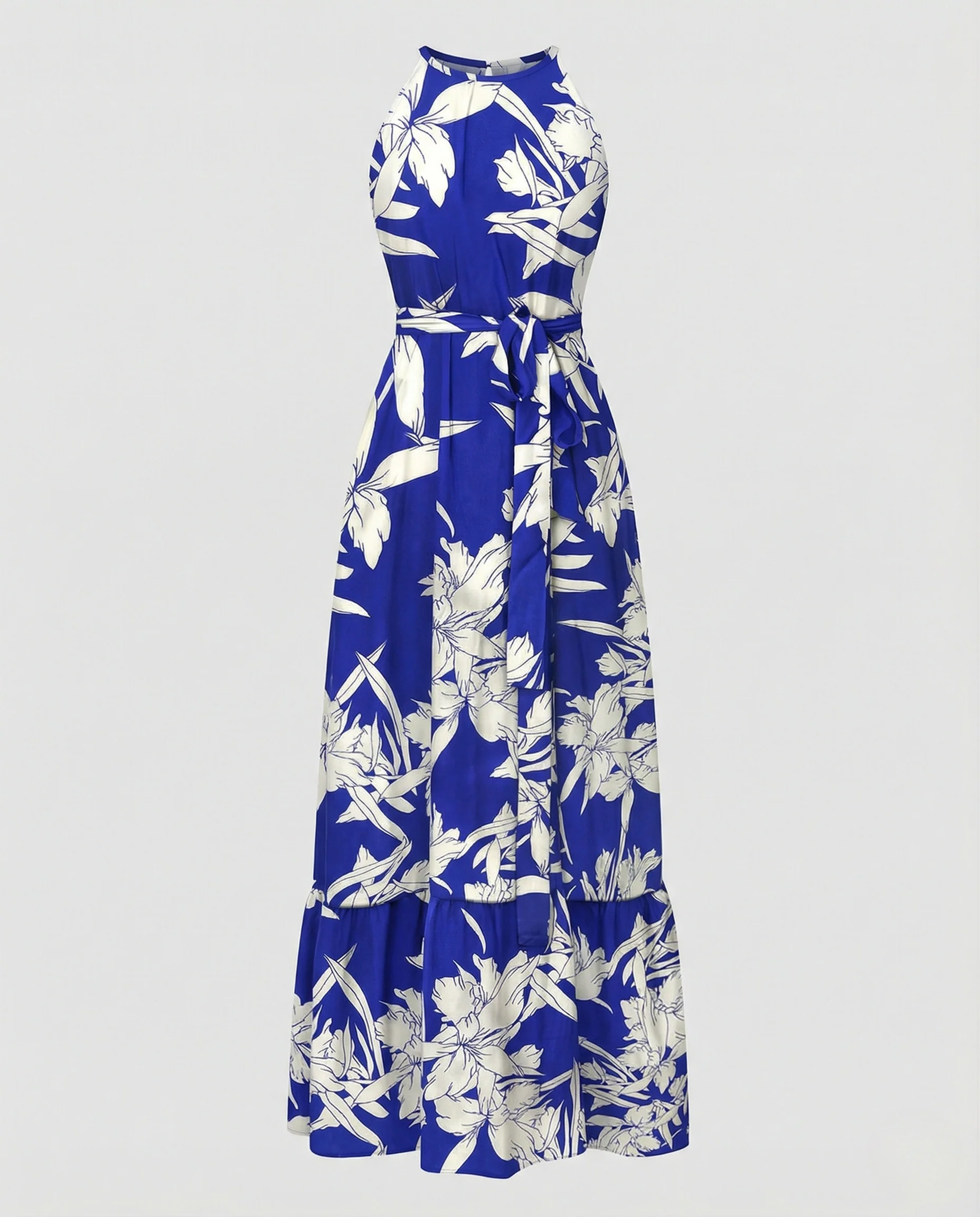 Damen Maxikleid Sommer mit Bindegürtel - Image 3