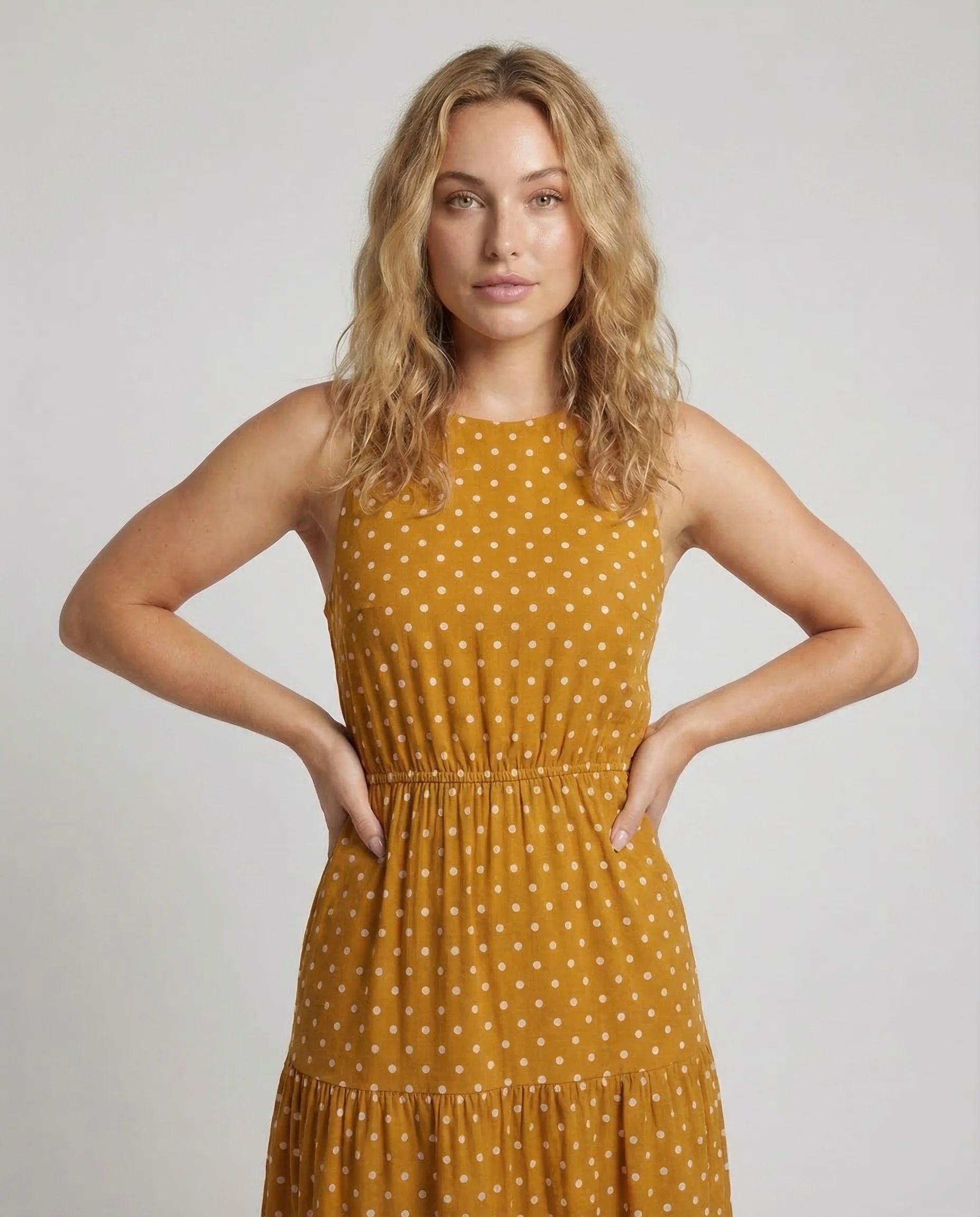 Damen Maxikleid Ärmellos Stufen - Image 2