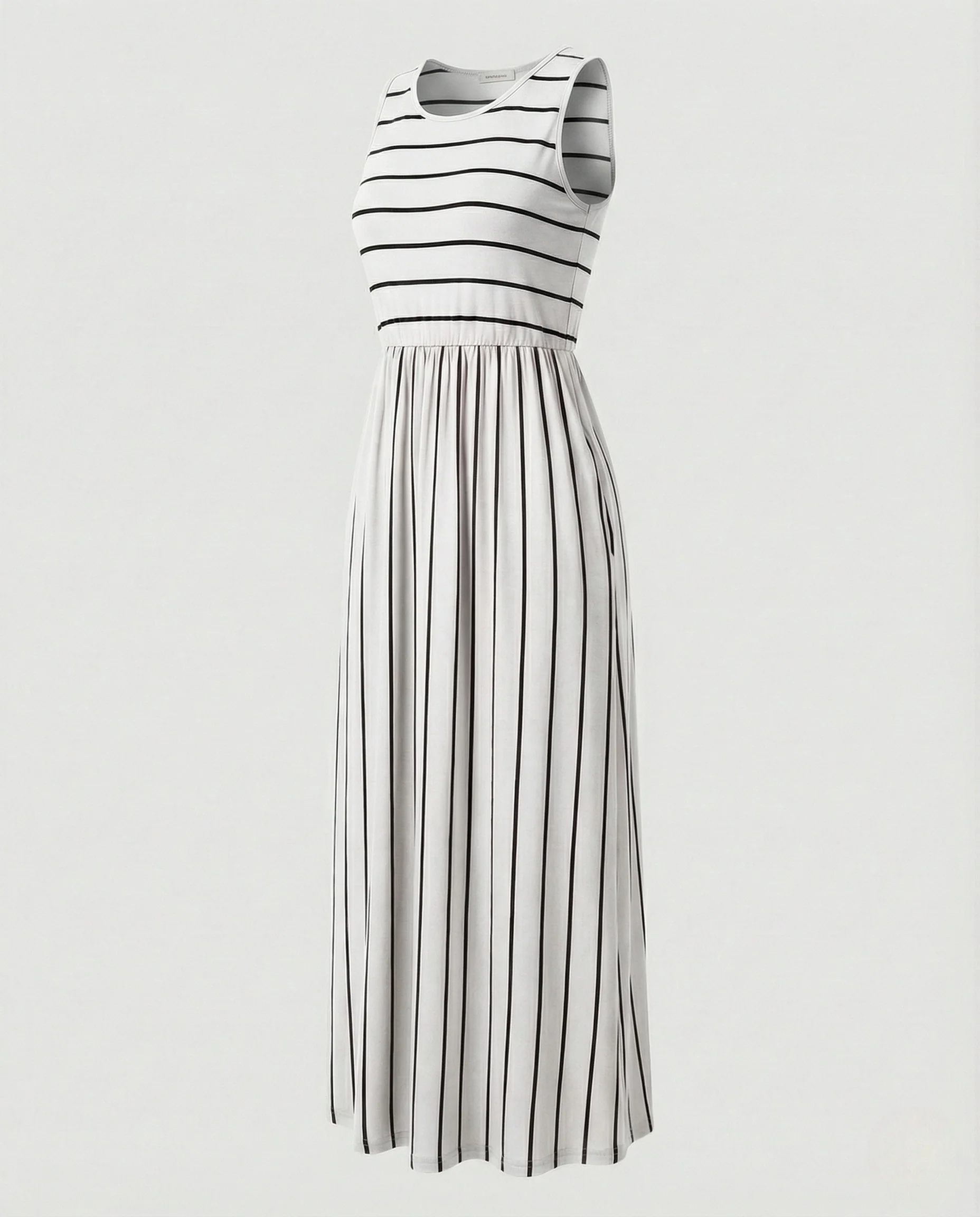 Plissee Maxikleid Ärmellos Damen Mit Taschen - Image 10