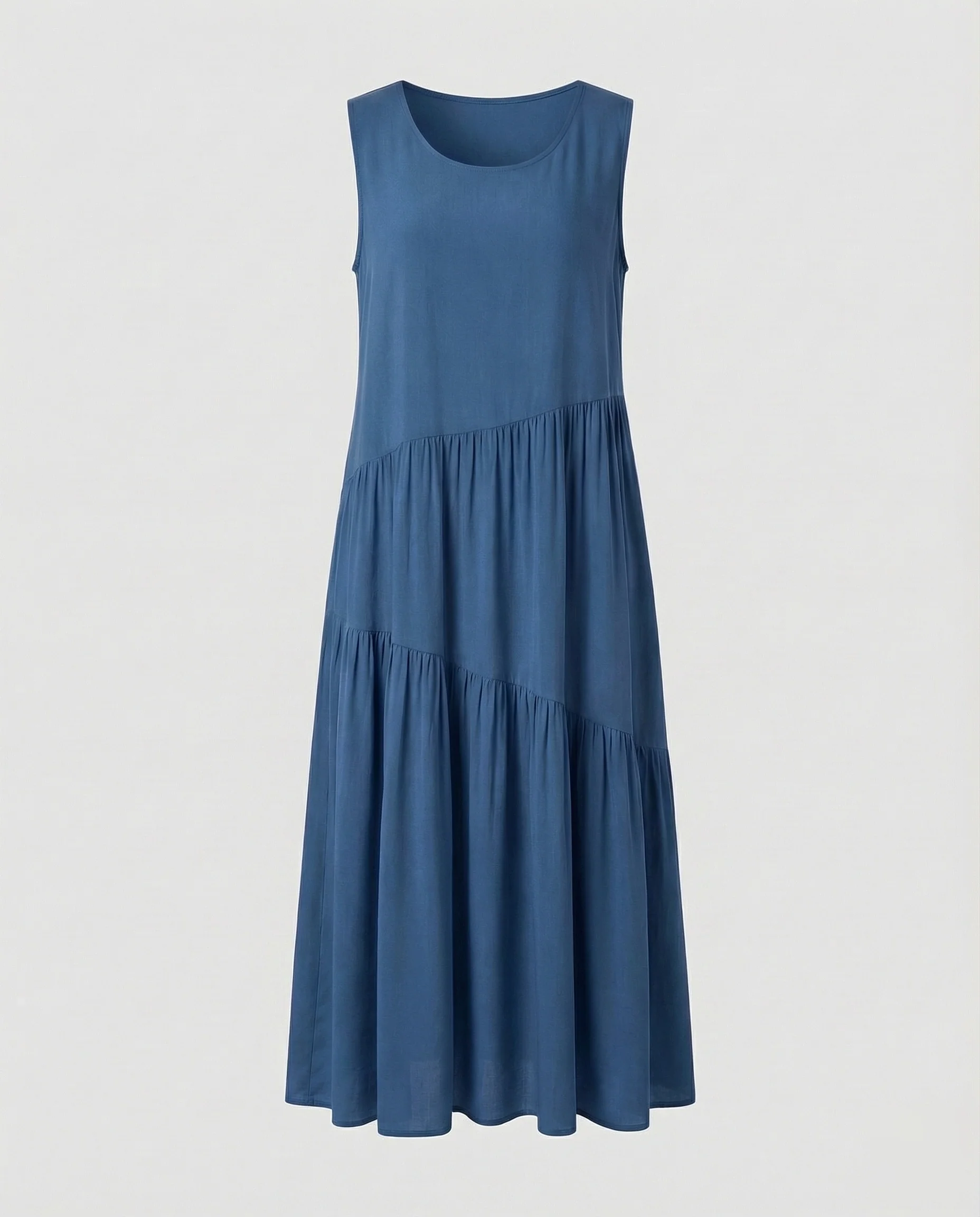 Maxikleid Ärmellos Mit Stufenrock A-Linie Damen - Image 11
