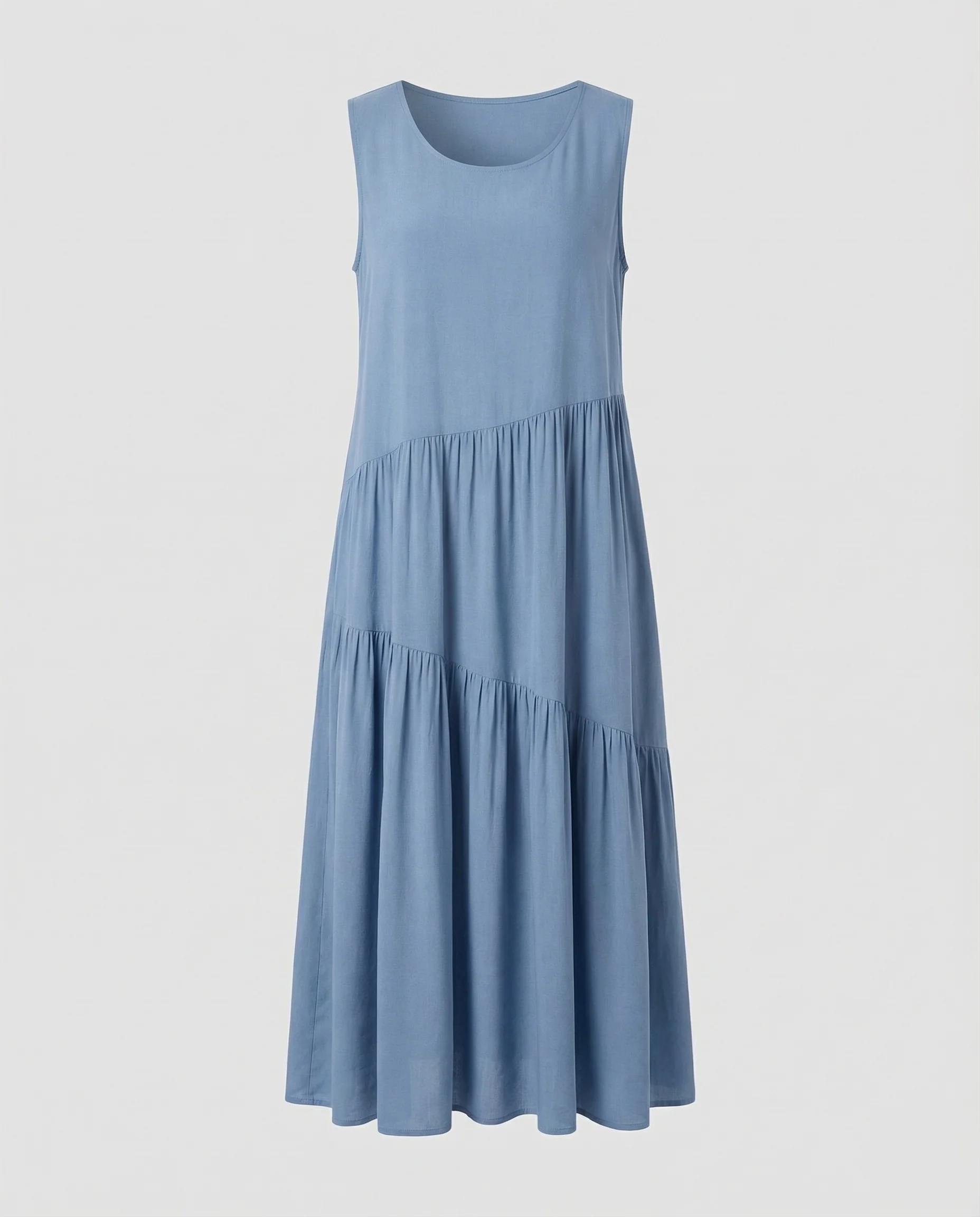 Maxikleid Ärmellos Mit Stufenrock A-Linie Damen - Image 5
