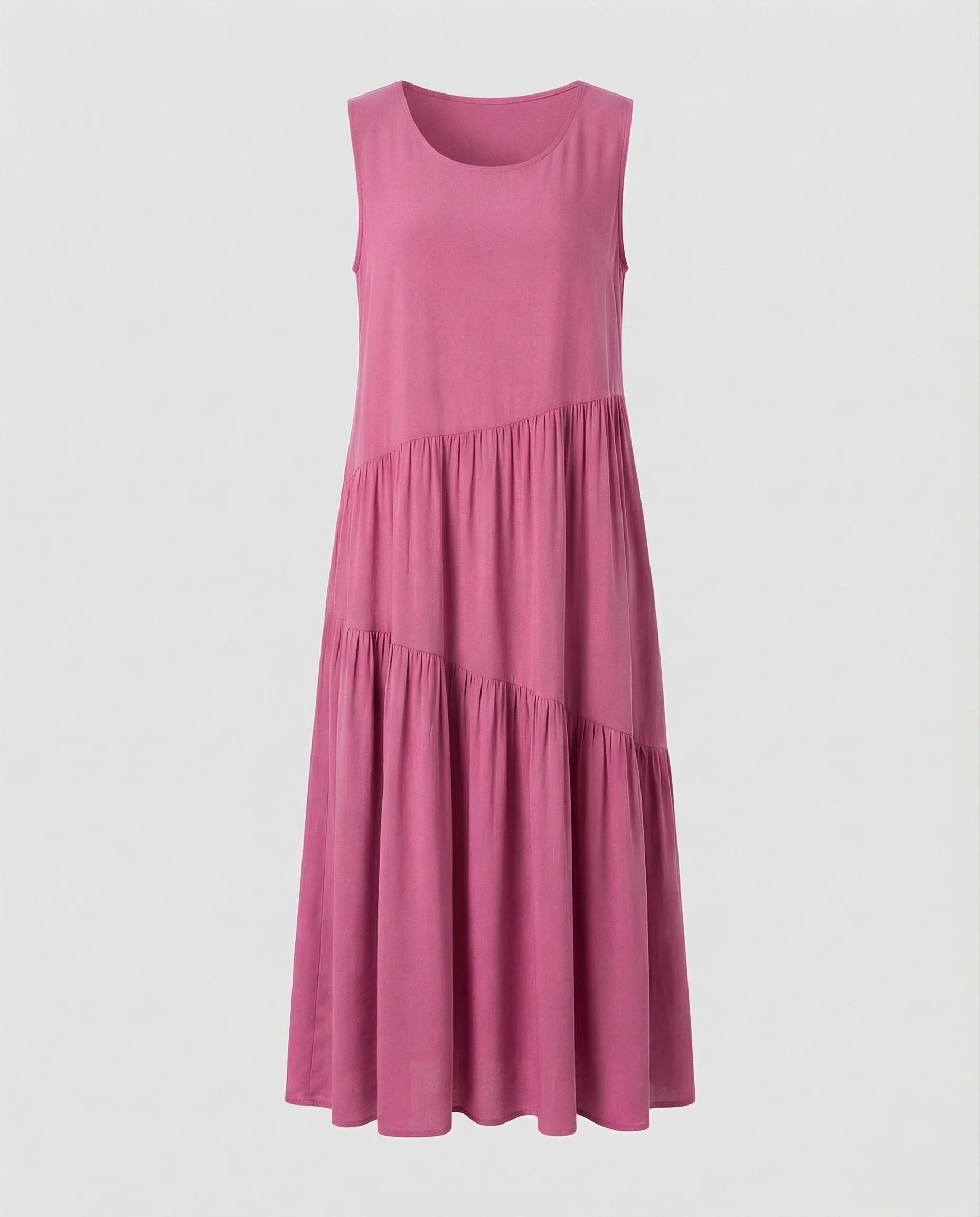 Maxikleid Ärmellos Mit Stufenrock A-Linie Damen - Image 6