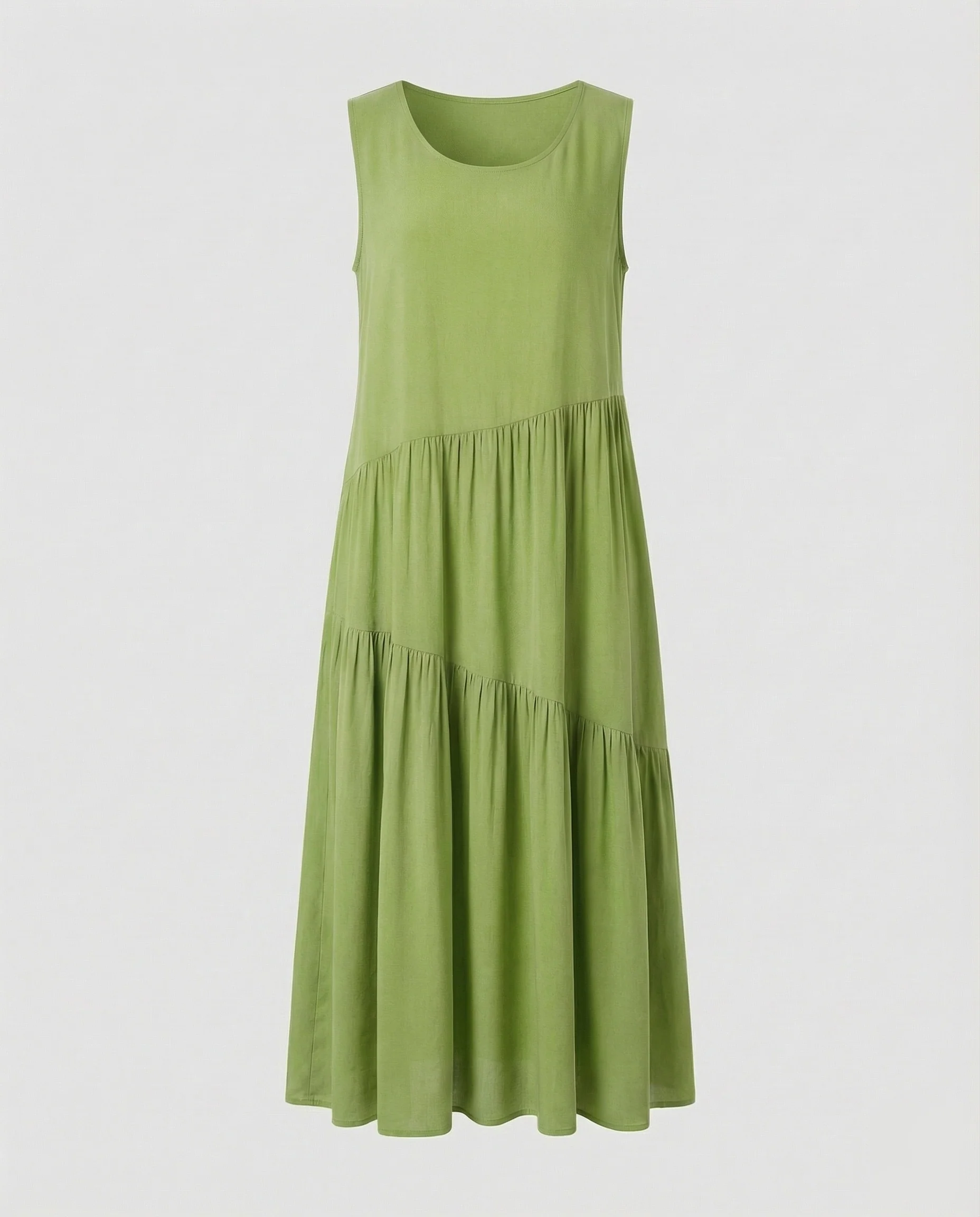 Maxikleid Ärmellos Mit Stufenrock A-Linie Damen - Image 7