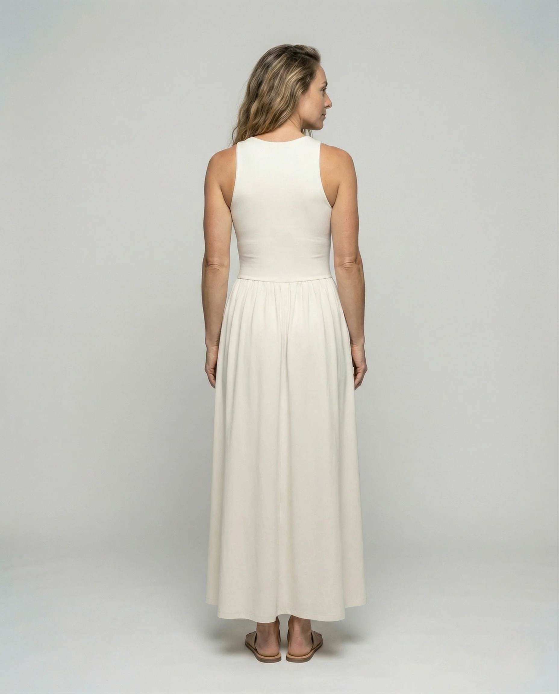 Damen Ärmelloses Maxikleid mit Rippoberteil - Image 4