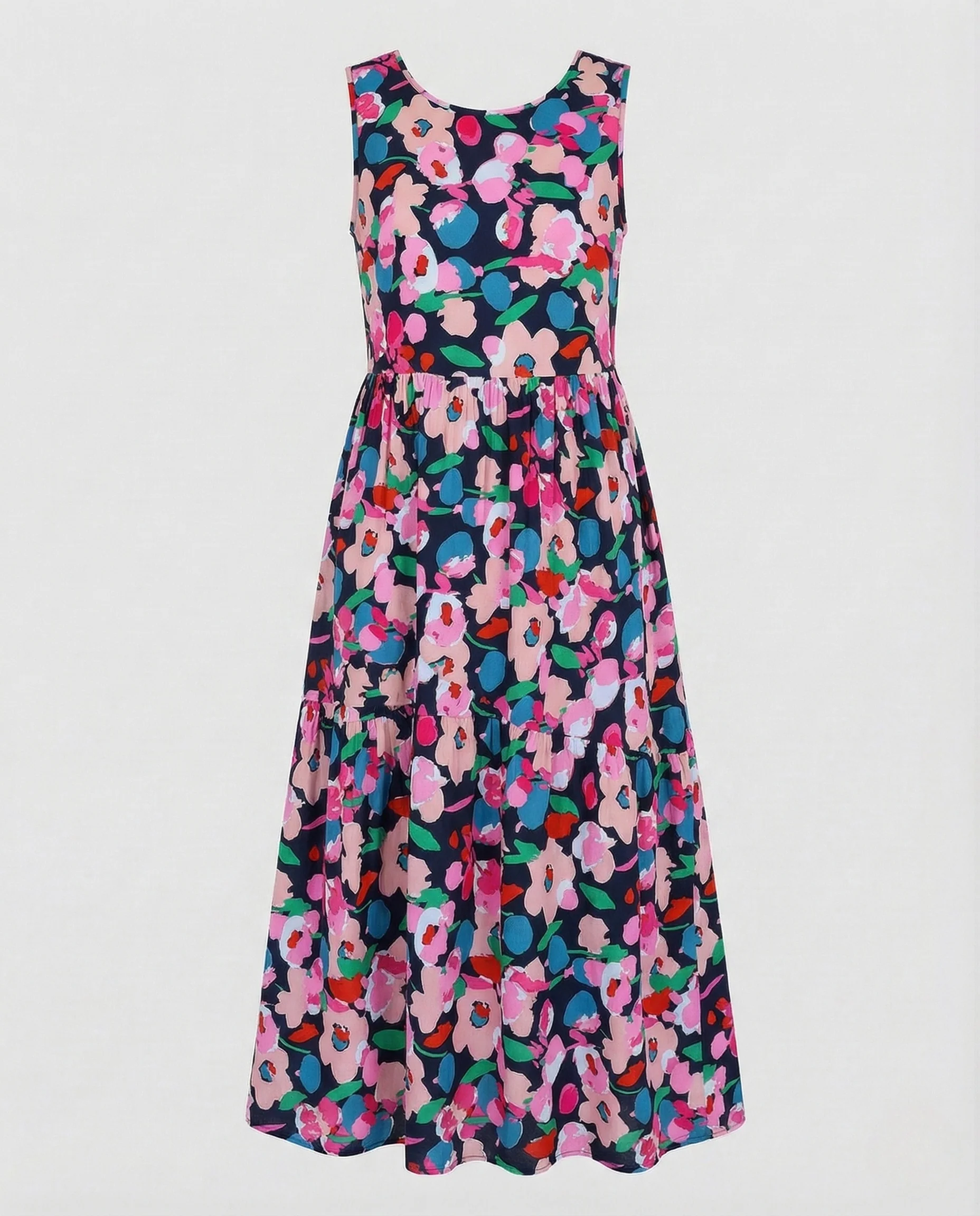 Damen Maxikleid Stufenrock Print - Image 7