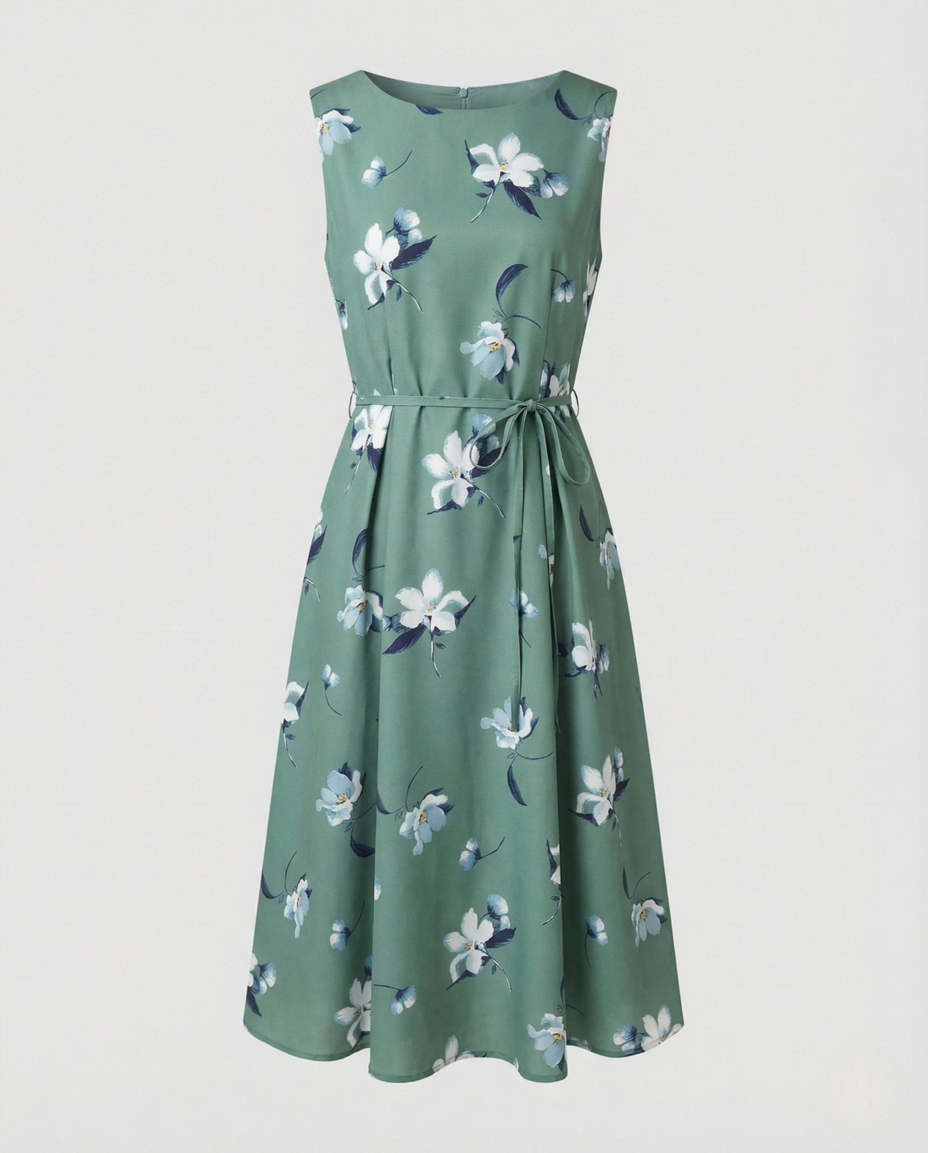 Midikleid Ärmellos Mit Blumenmuster Damen - Image 5