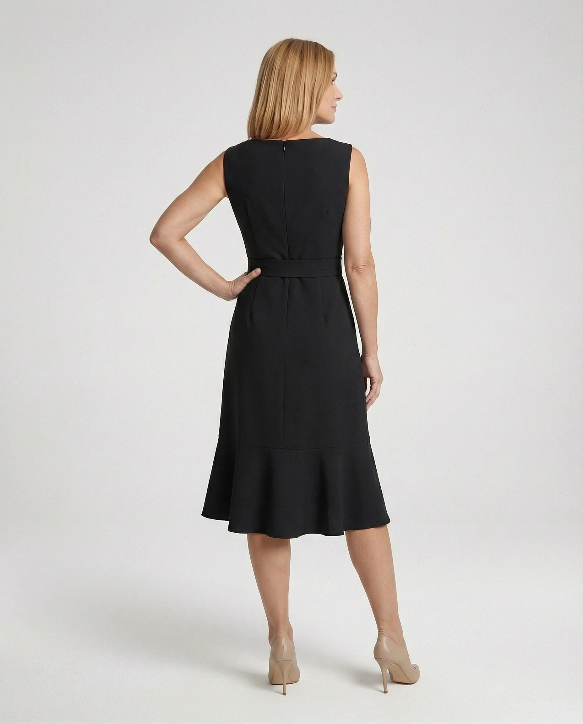 Midikleid Damen ärmellos mit Volant - Image 4