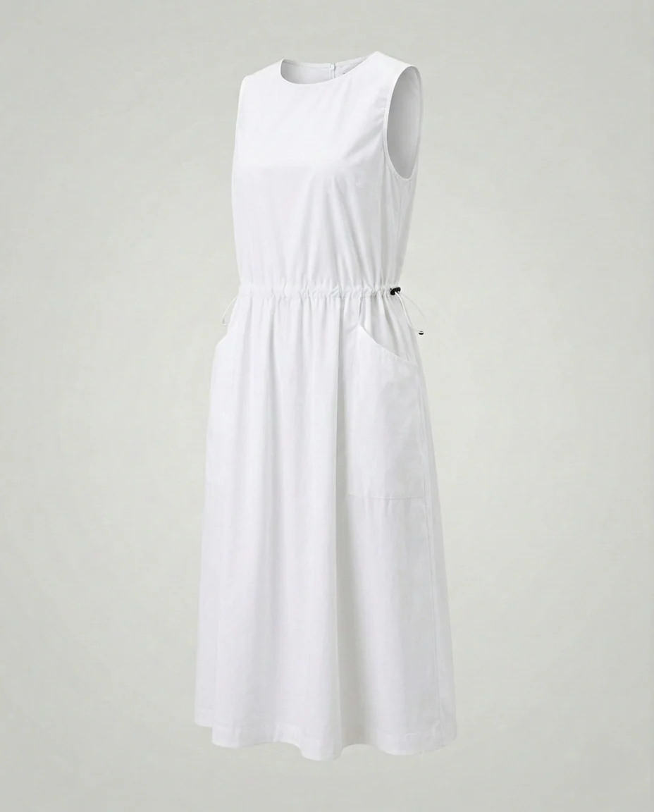 Damen Ärmelloses Midikleid mit Kordelzug Bund - Image 6