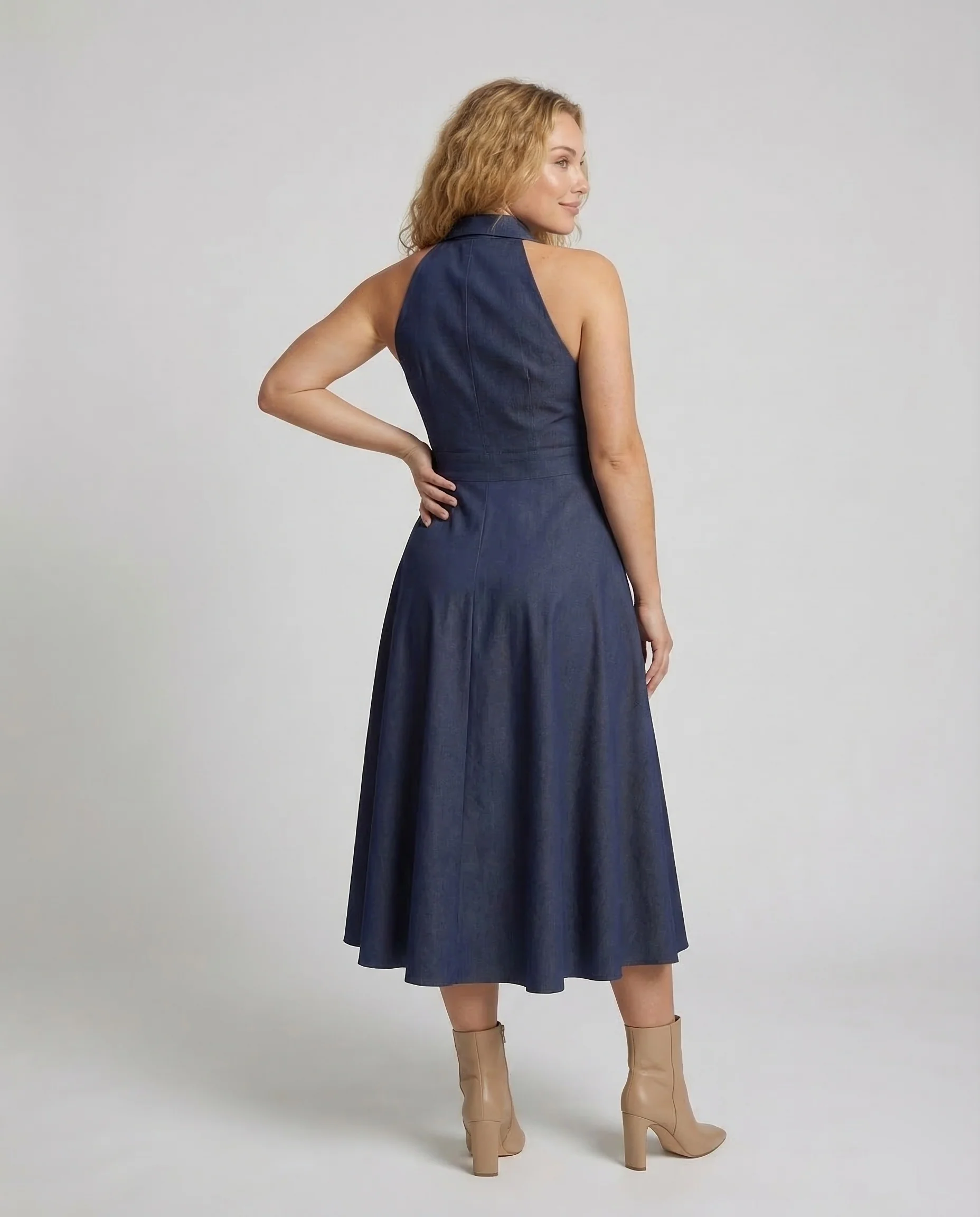 Damen Midikleid Reverskragen - Image 4