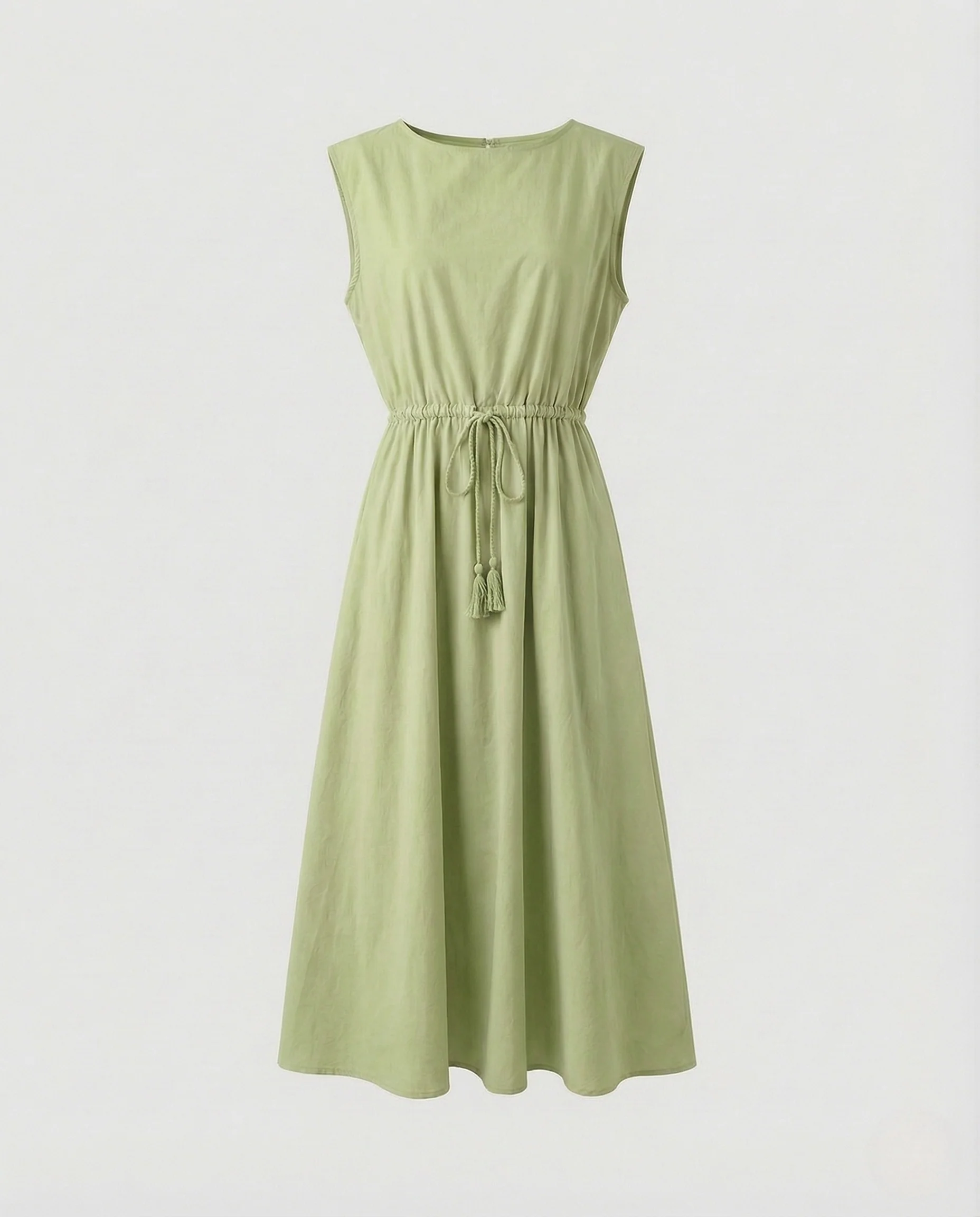 Damen Baumwollkleid Midi Elastik - Image 13