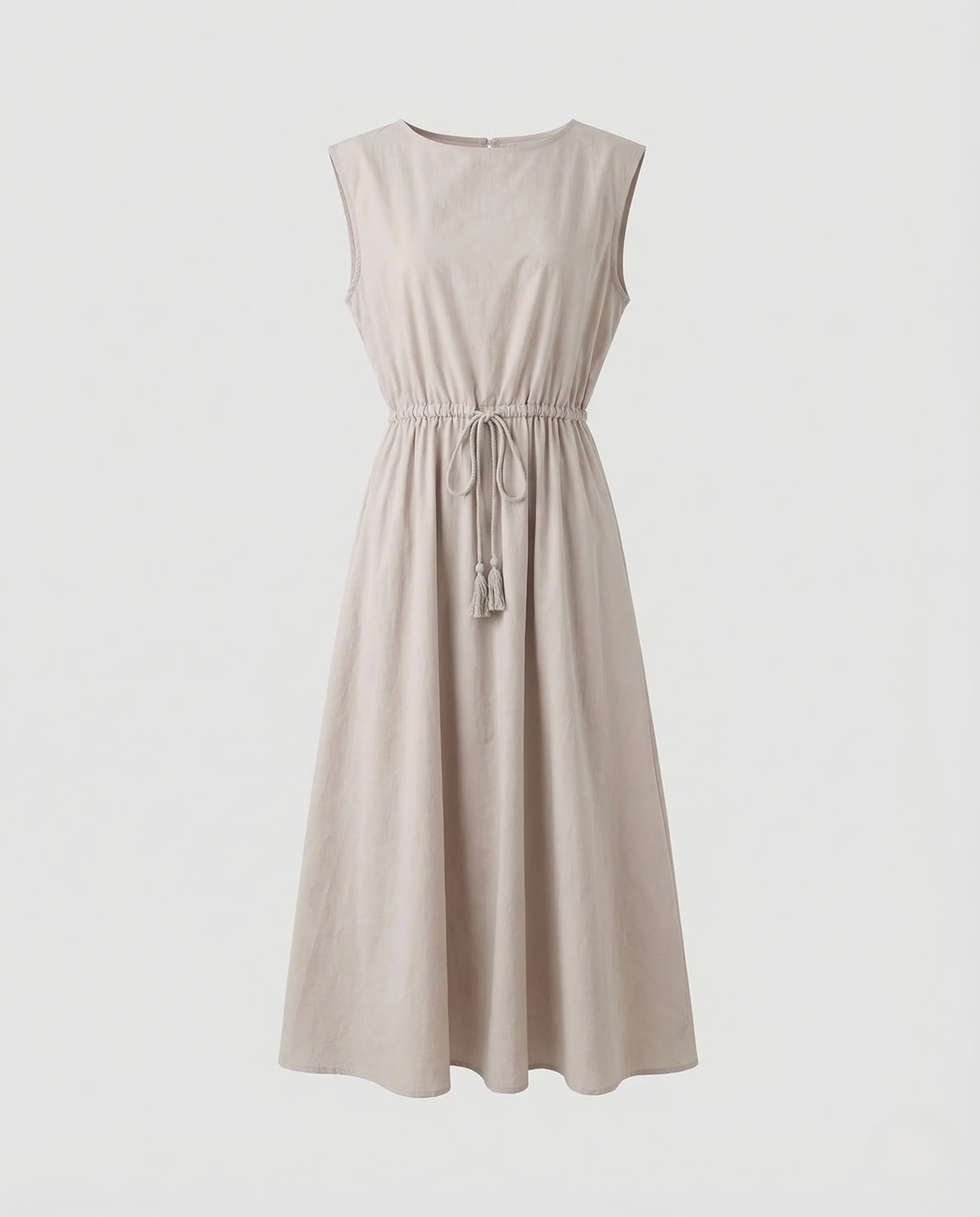 Damen Baumwollkleid Midi Elastik - Image 5