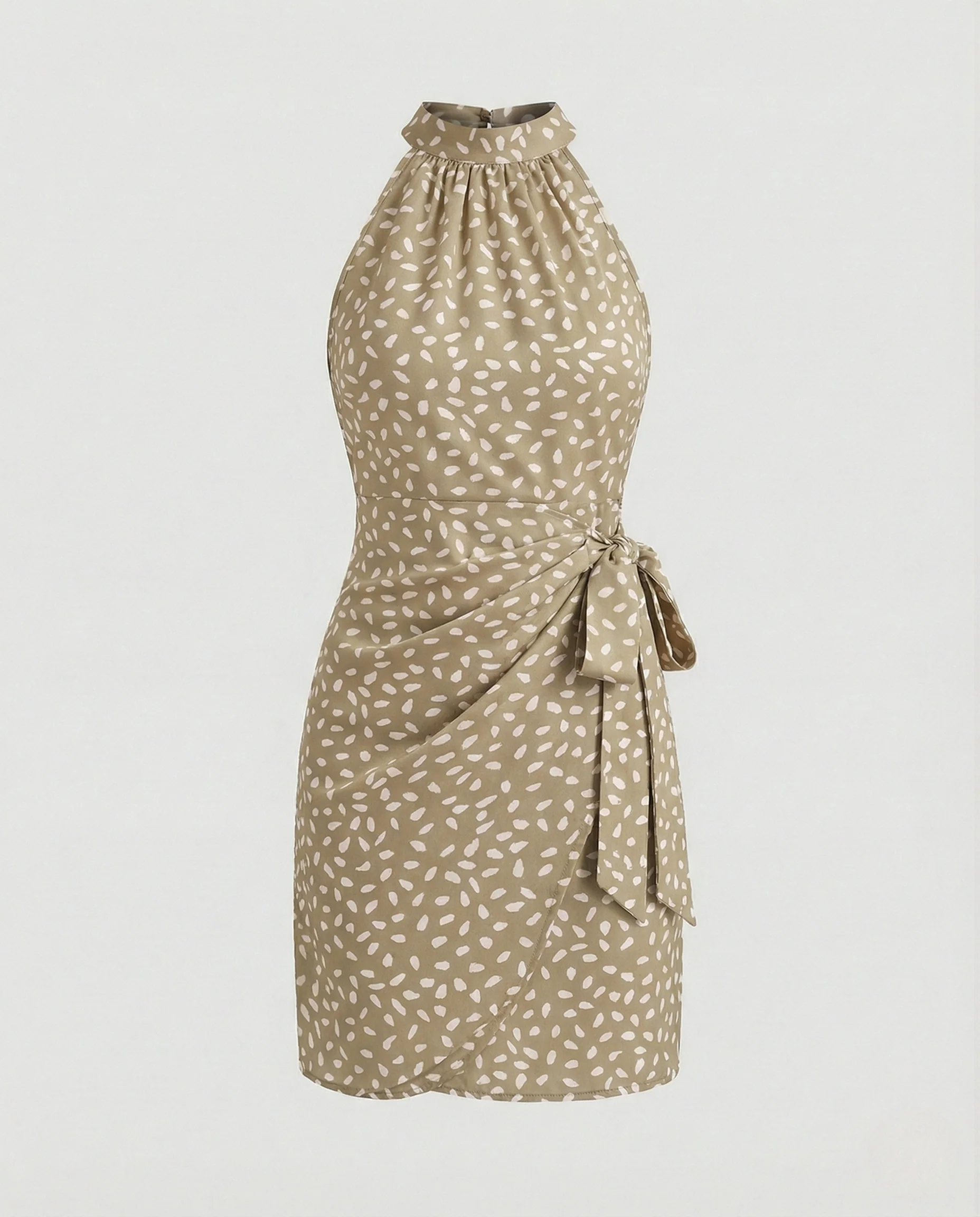 Halter Minikleid Ärmellos Mit Wickeloptik - Image 11