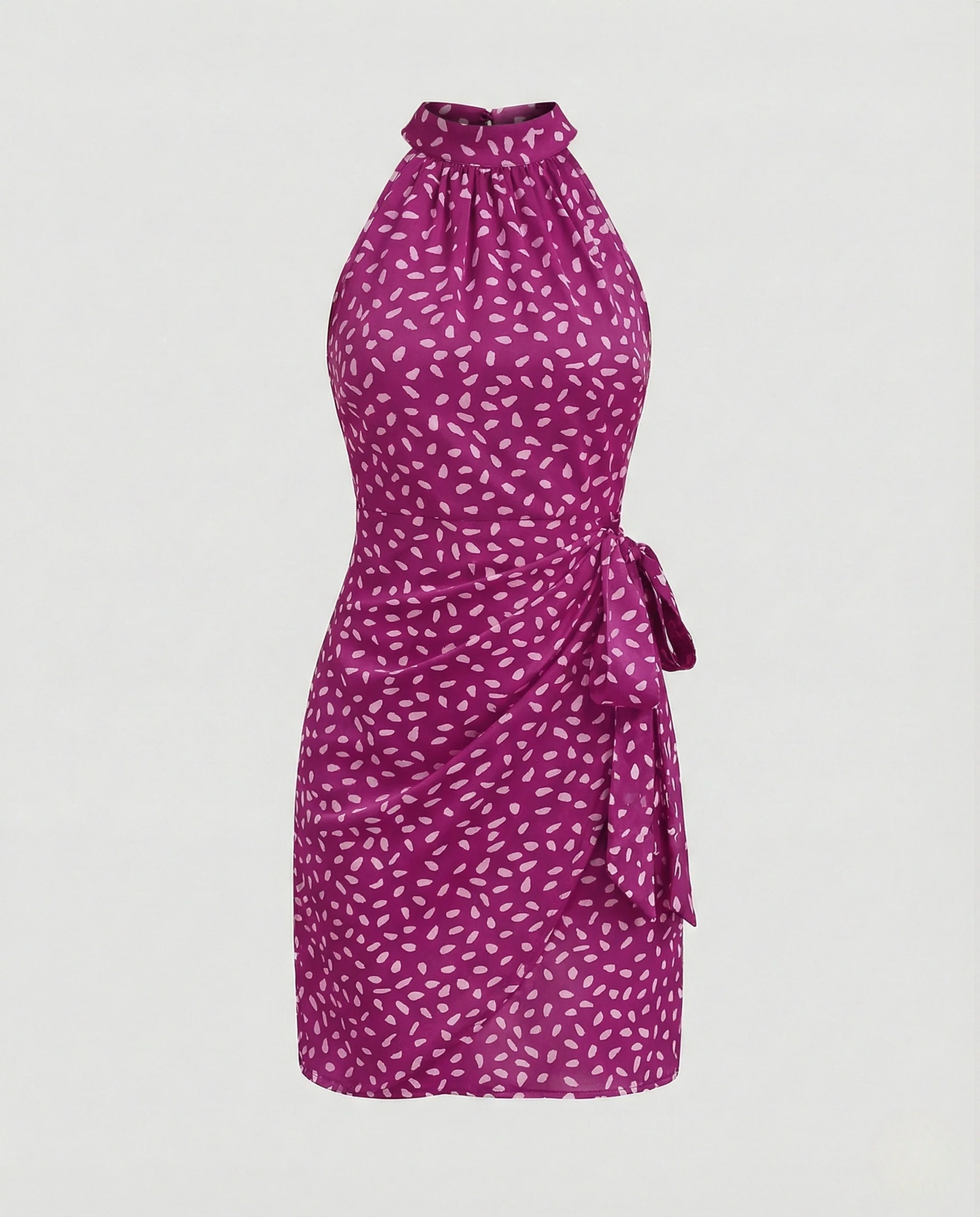 Halter Minikleid Ärmellos Mit Wickeloptik - Image 14