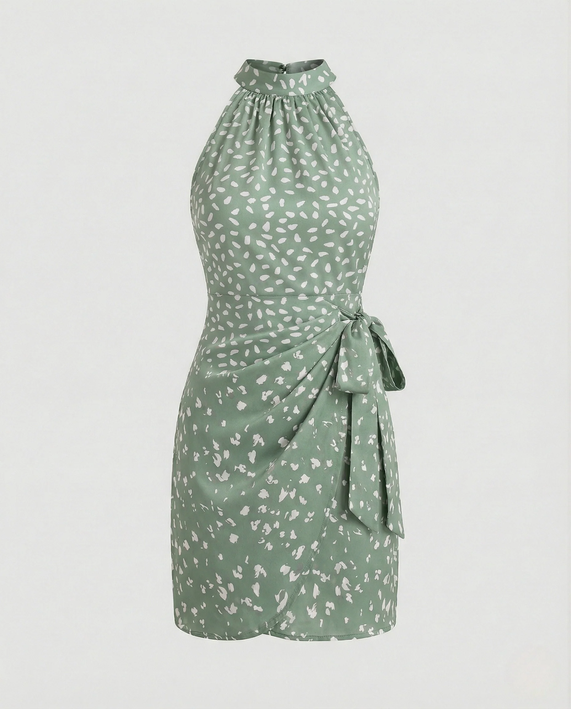 Halter Minikleid Ärmellos Mit Wickeloptik - Image 15