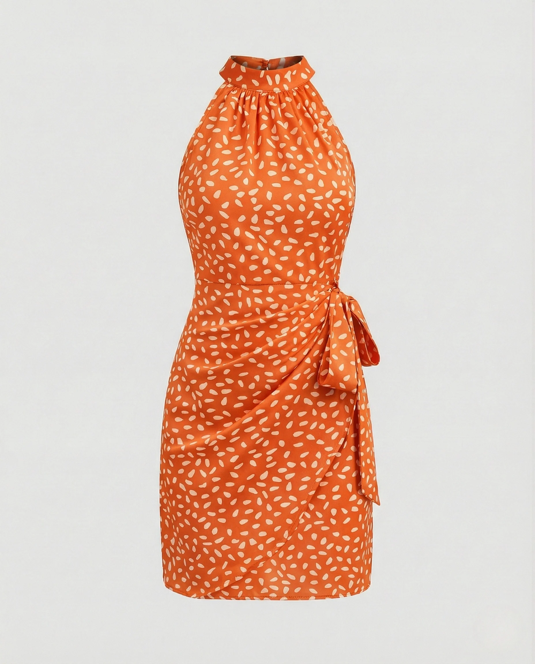 Halter Minikleid Ärmellos Mit Wickeloptik - Image 8