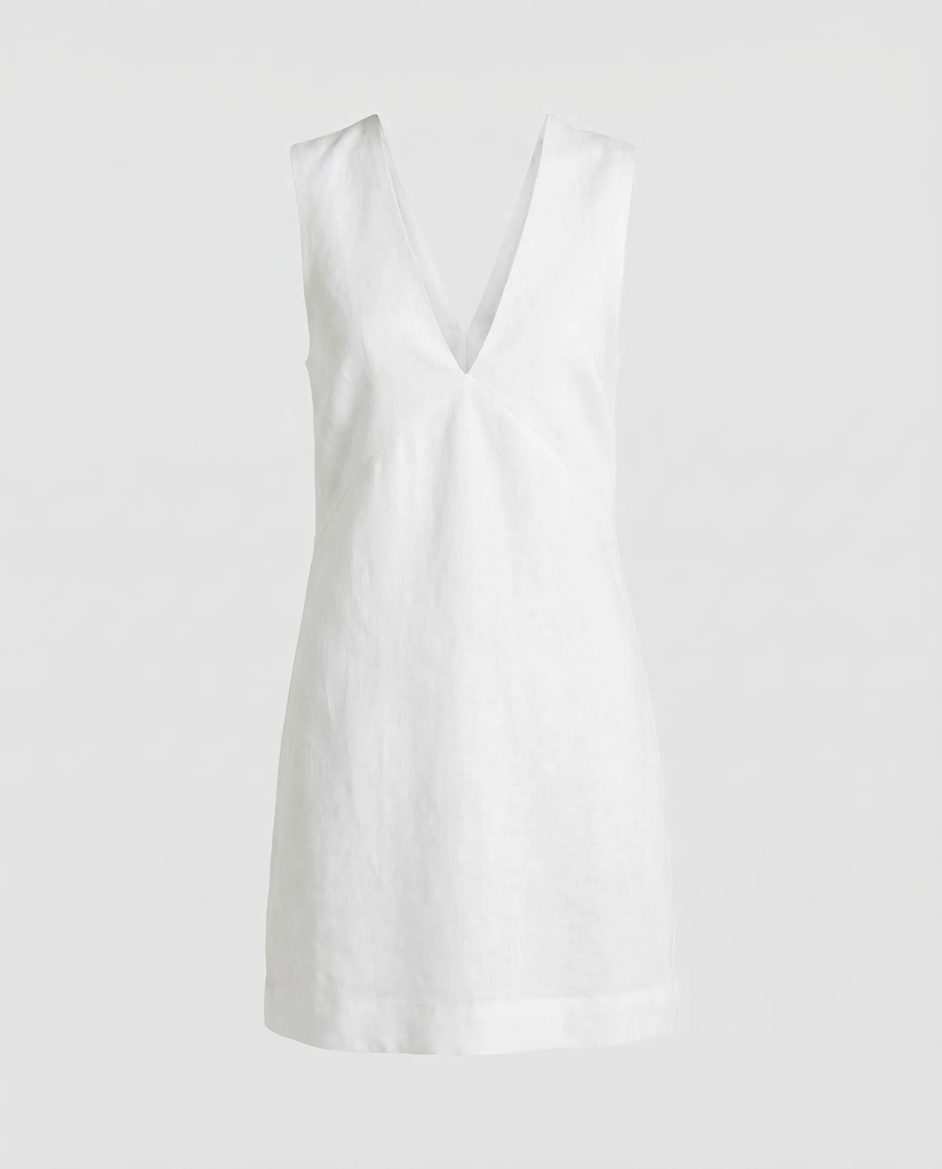 Damen Minikleid V Ausschnitt Leinenoptik - Image 3