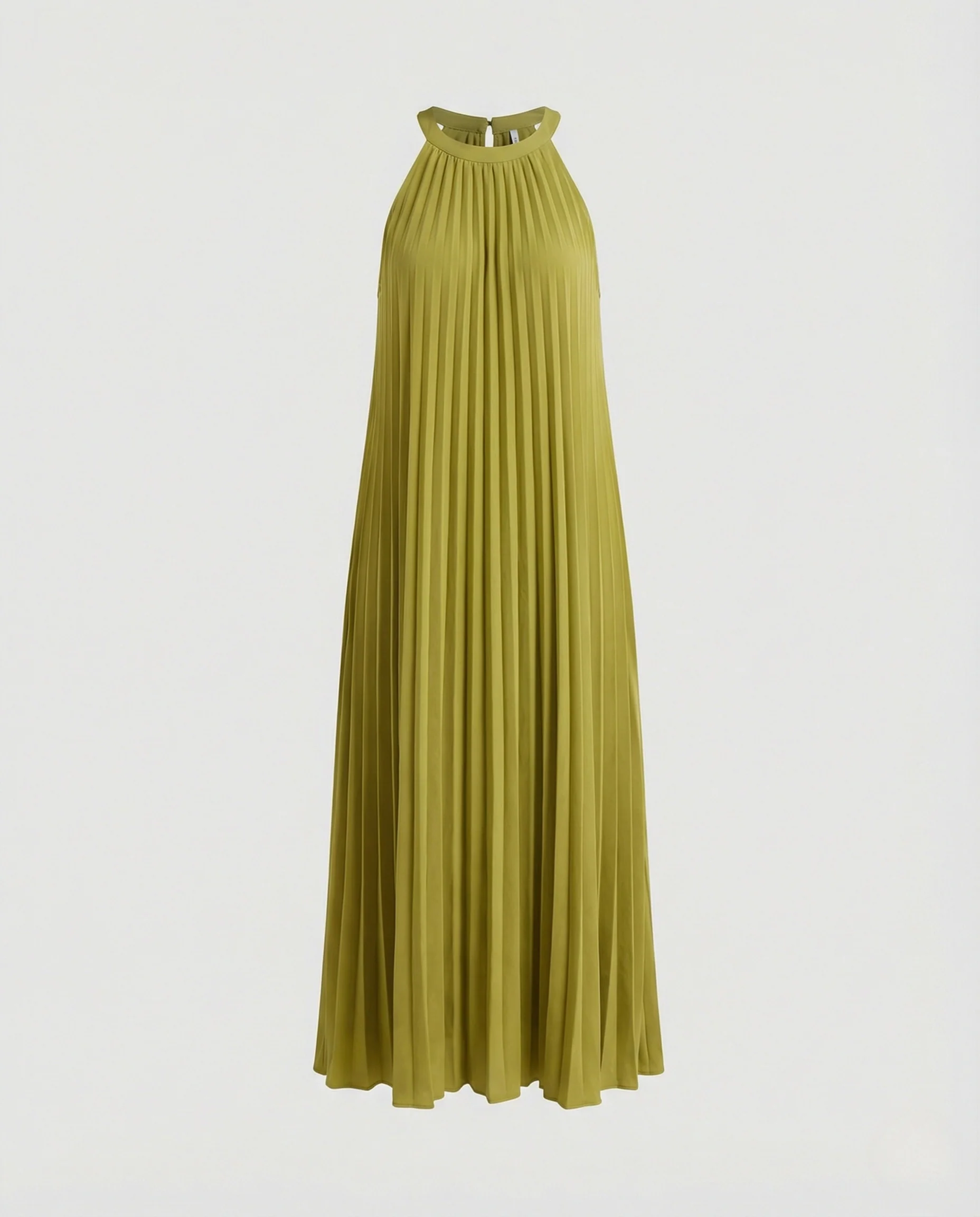 Damen Ärmelloses Plissee Maxikleid mit Stehkragen - Image 5