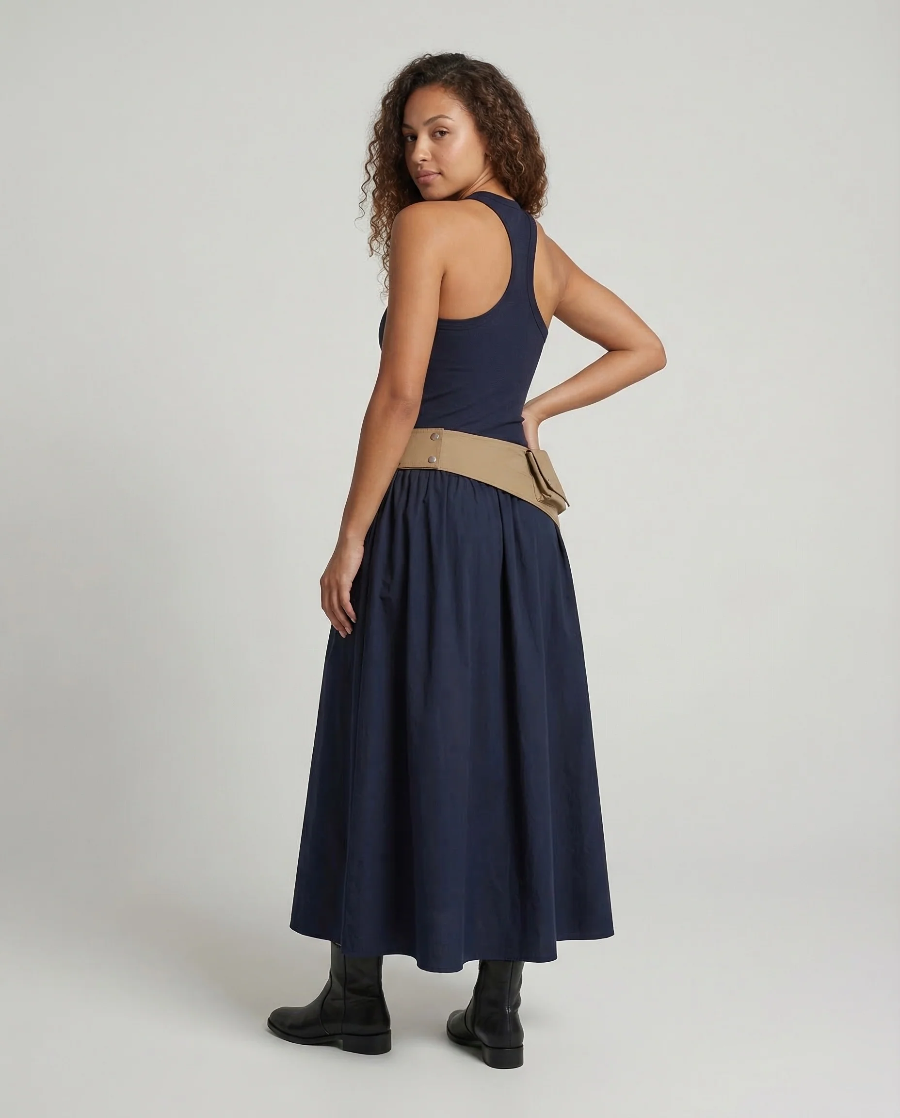 Damen Bodytop Ripp Maxi Rock - Image 4