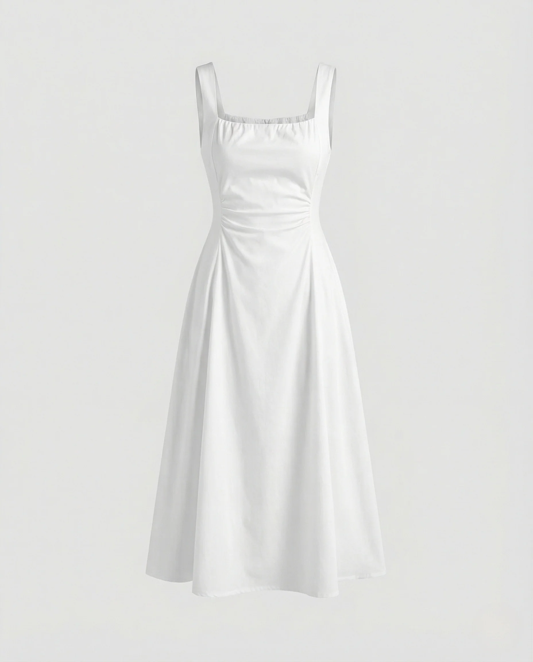 Satin Midikleid Mit Quadratischem Ausschnitt Damen - Image 5
