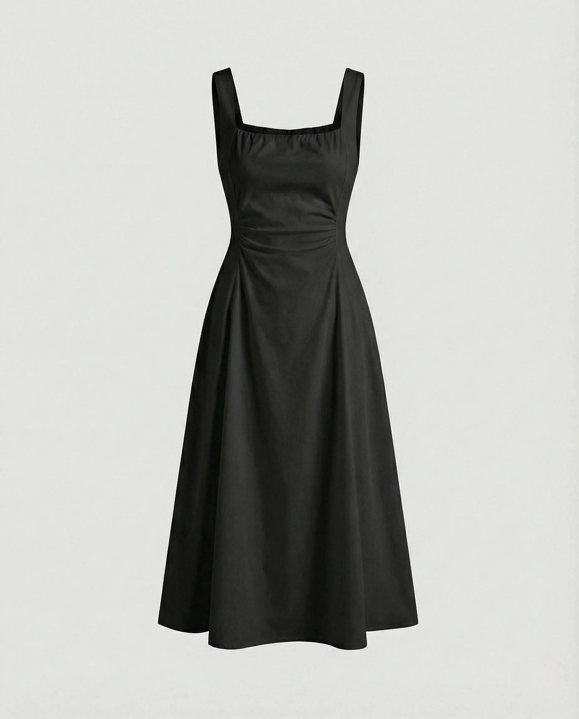 Satin Midikleid Mit Quadratischem Ausschnitt Damen - Image 6